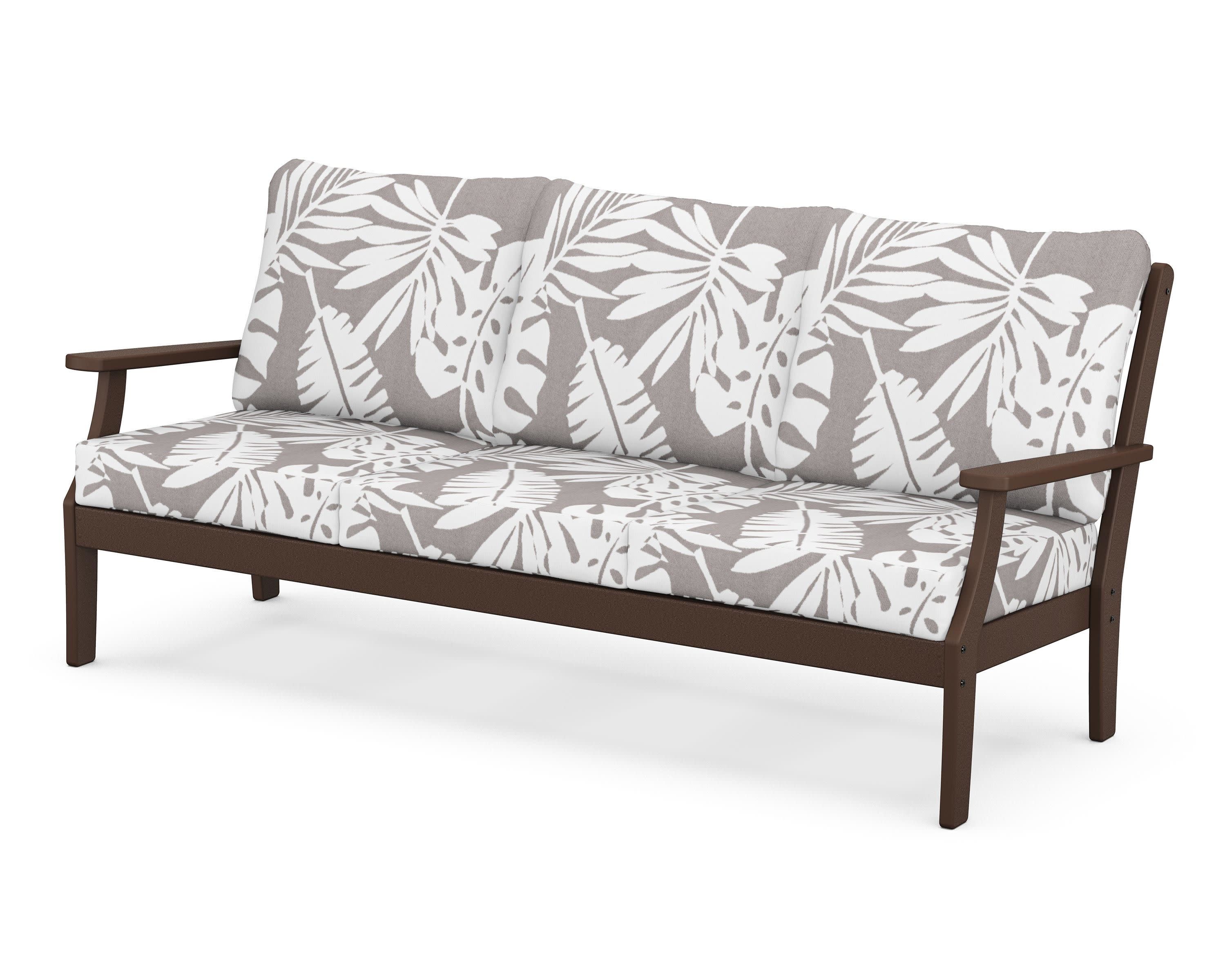 Braxton Deep Seating Sofa in Mahogany / Leaf Grey Mist