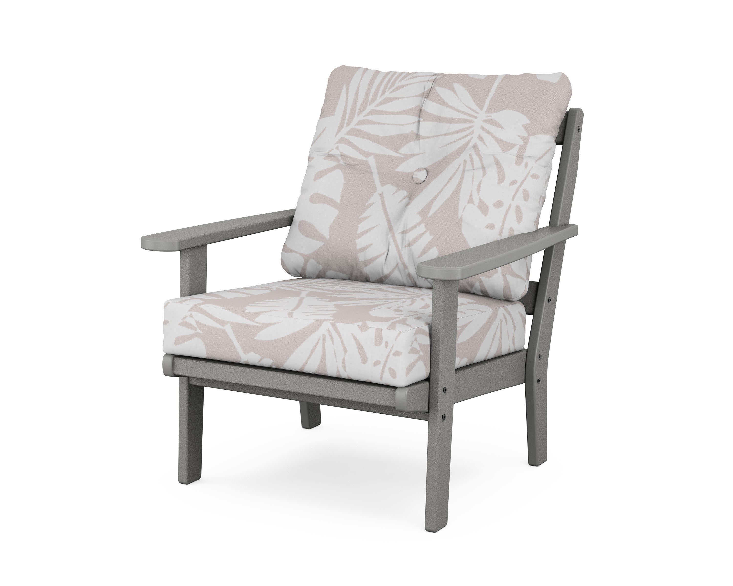 Mission Deep Seating Chair in Slate Grey / Leaf Dune Burlap
