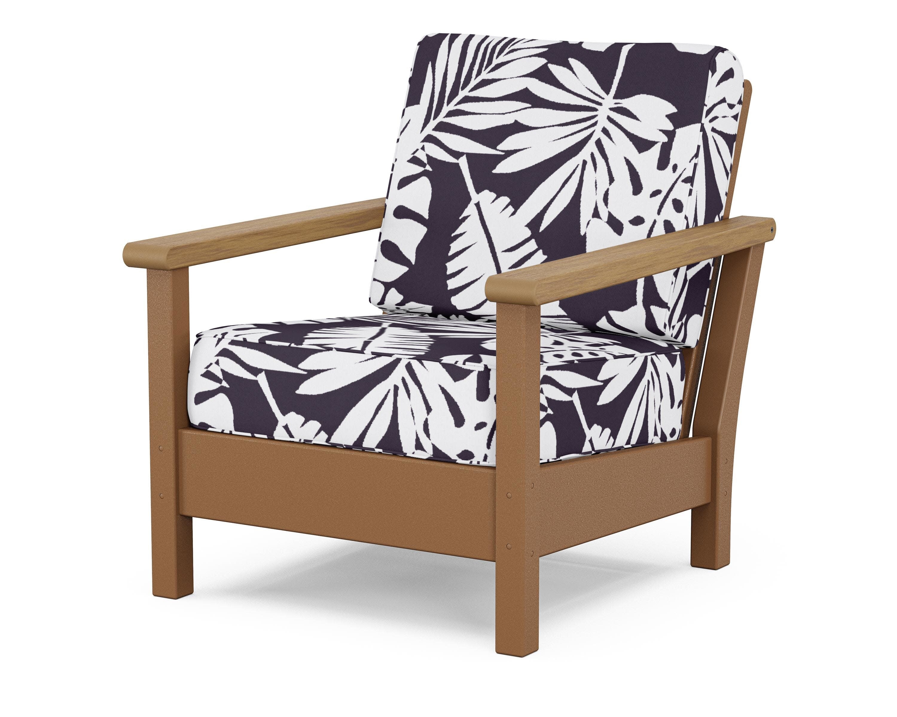 Harbour Deep Seating Chair in Teak / Natural / Leaf Navy