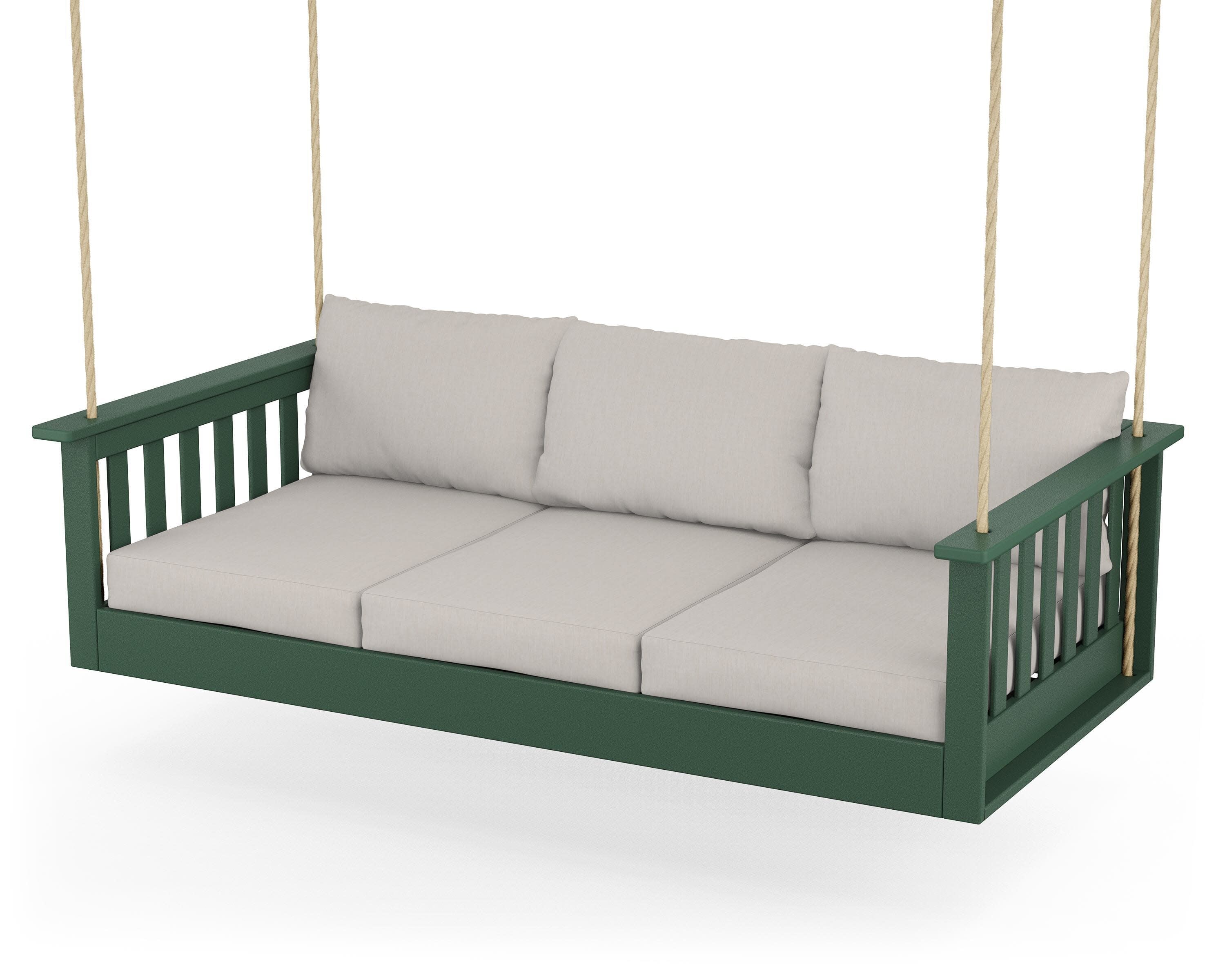 Vineyard Daybed Swing in Green / Cast Ash