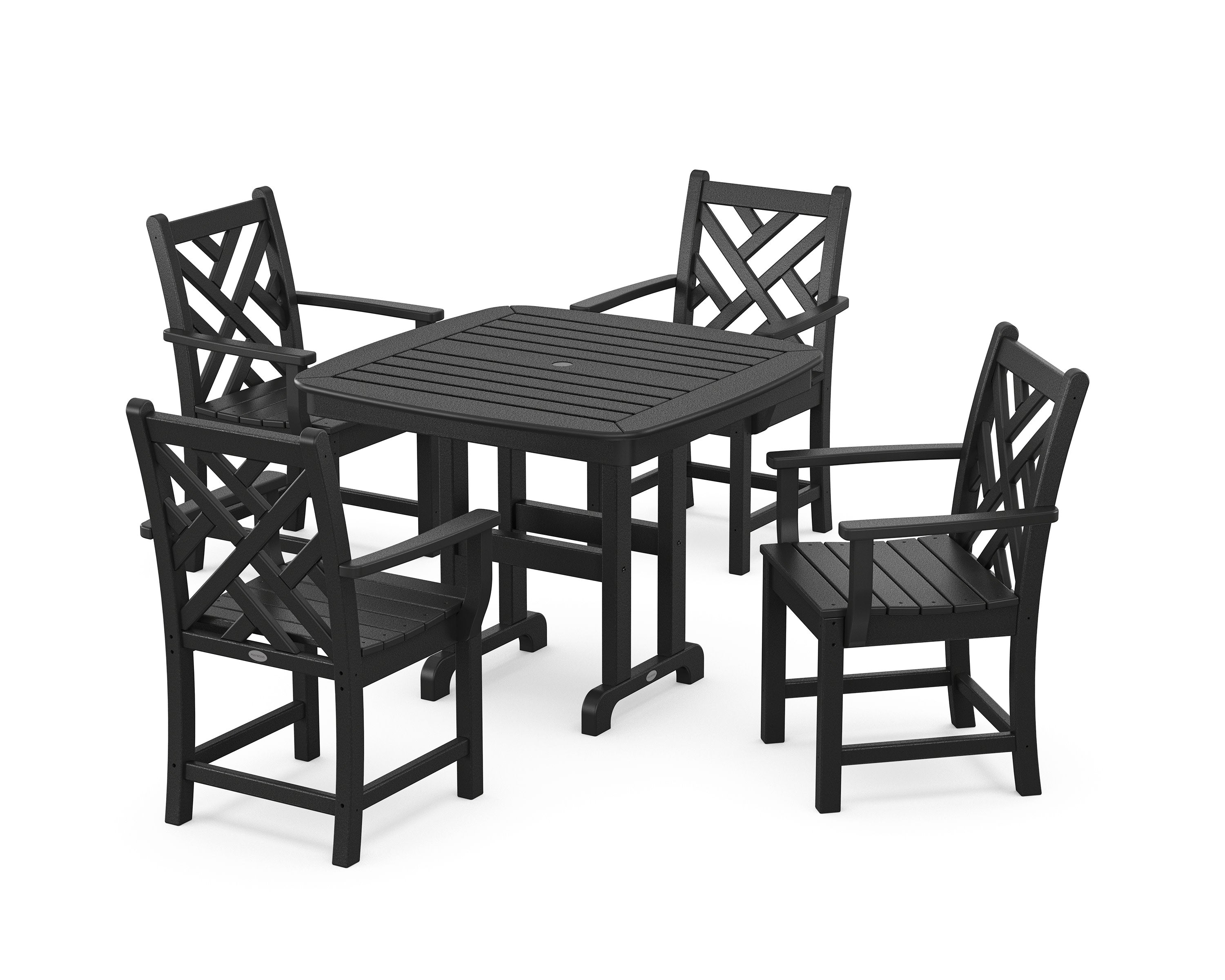 Chippendale 5-Piece Dining Set in Black