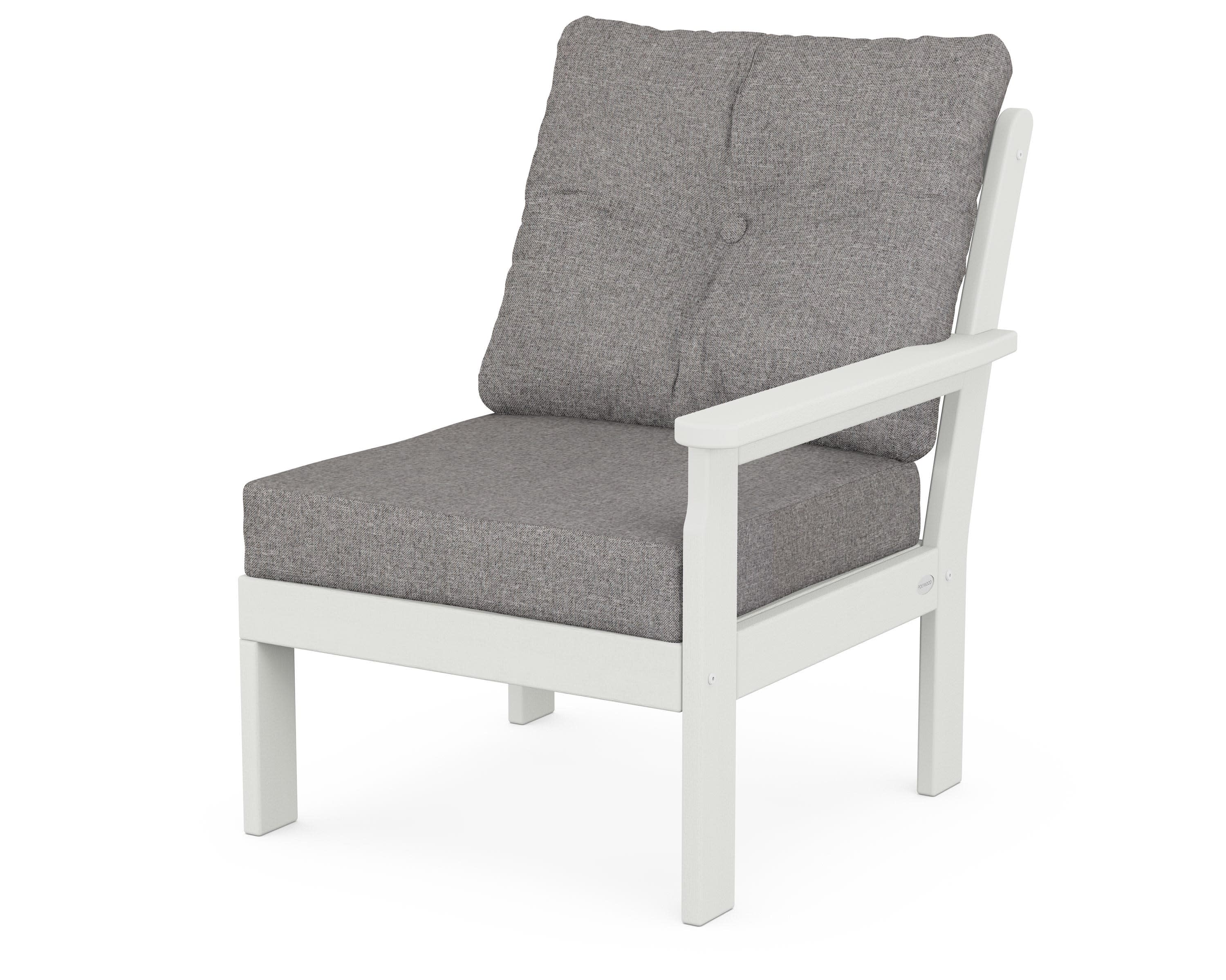 Vineyard Modular Right Arm Chair in Vintage White / Grey Mist