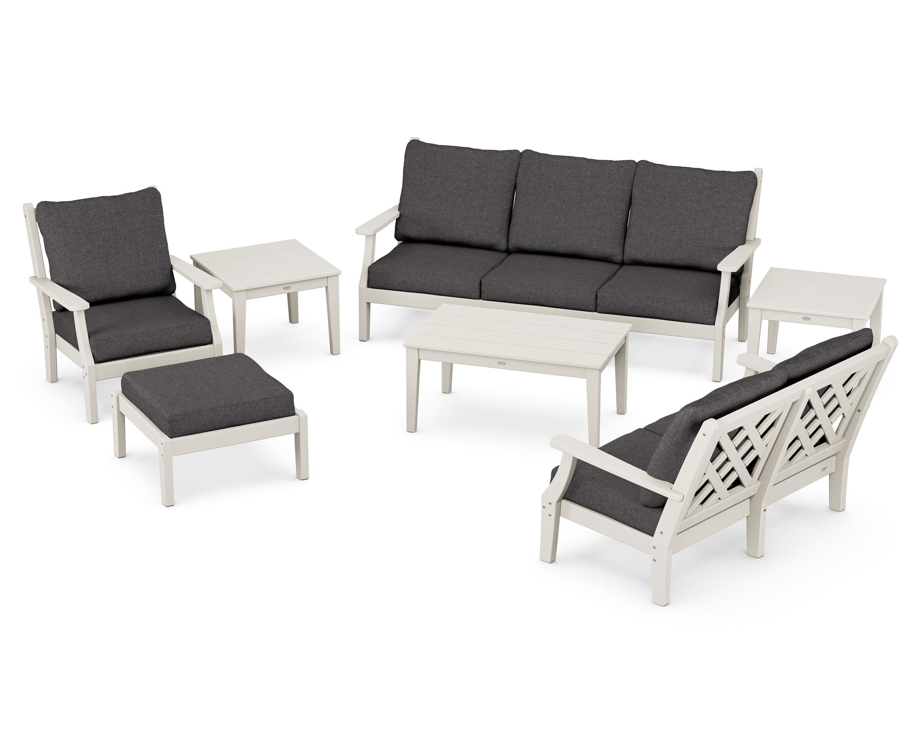 Wovendale 7-Piece Deep Seating Set in Sand / Ash Charcoal