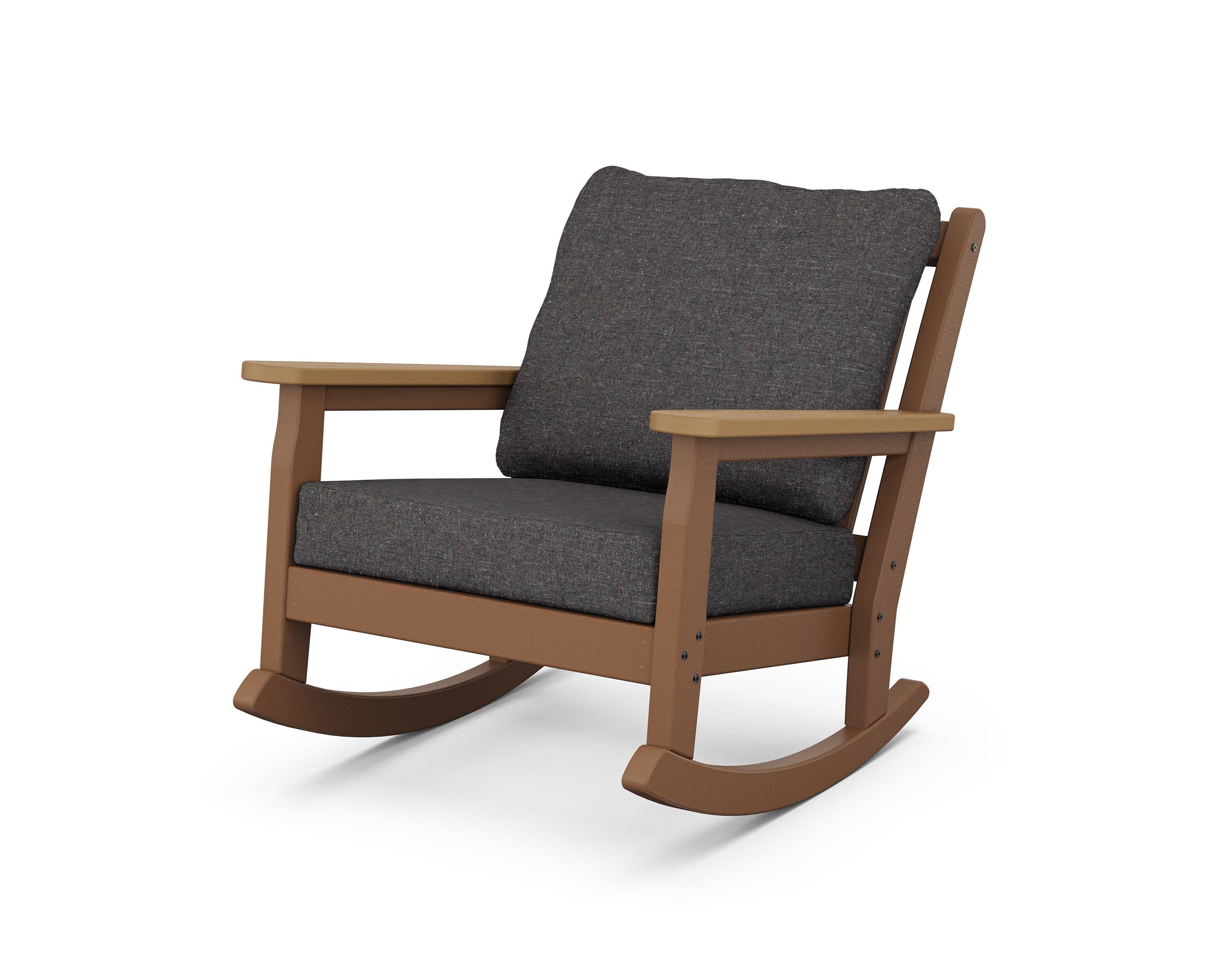 Chippendale Deep Seating Rocking Chair in Teak / Natural / Ash Charcoal