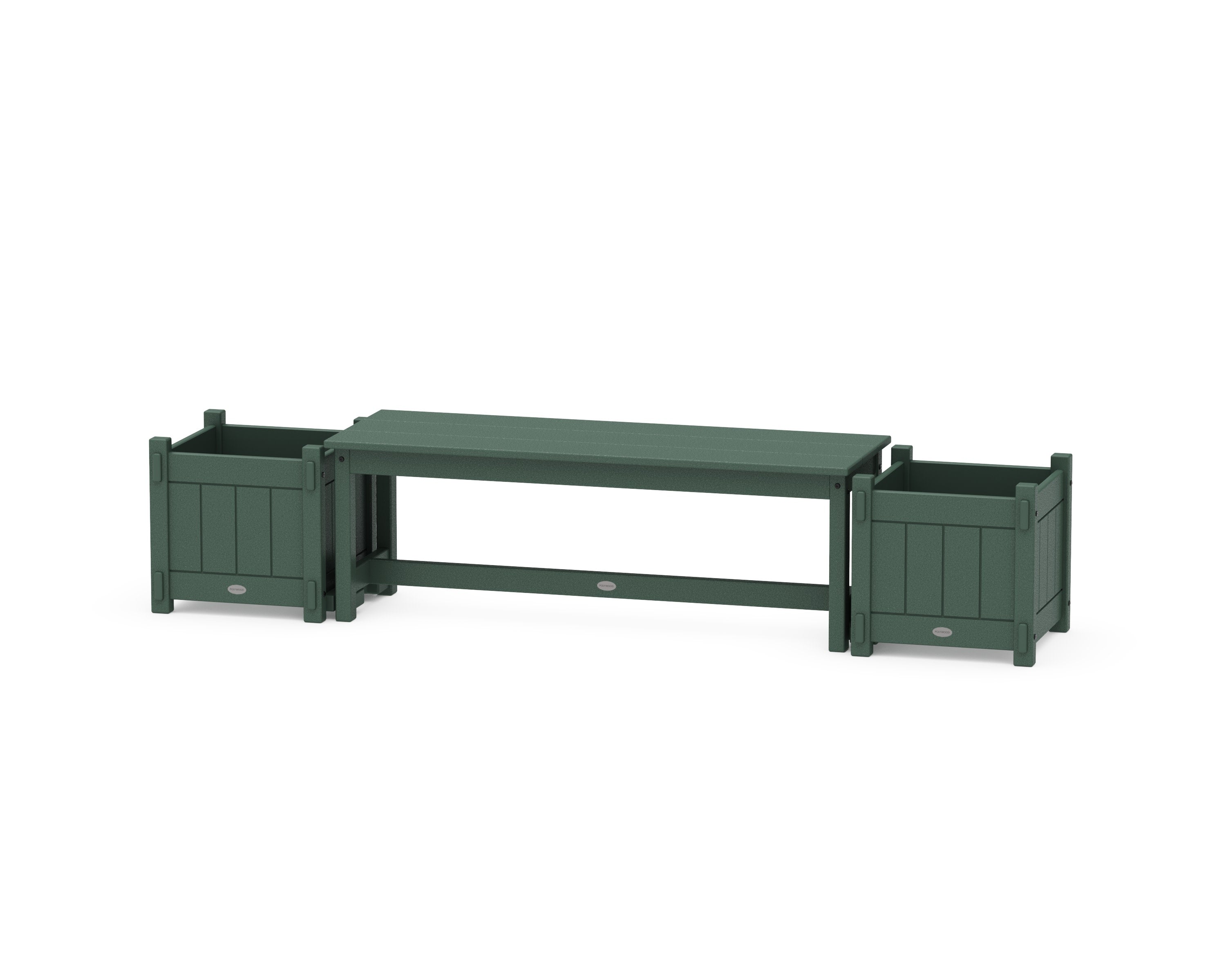 48" Vineyard Straight Planter Bench Set in Green