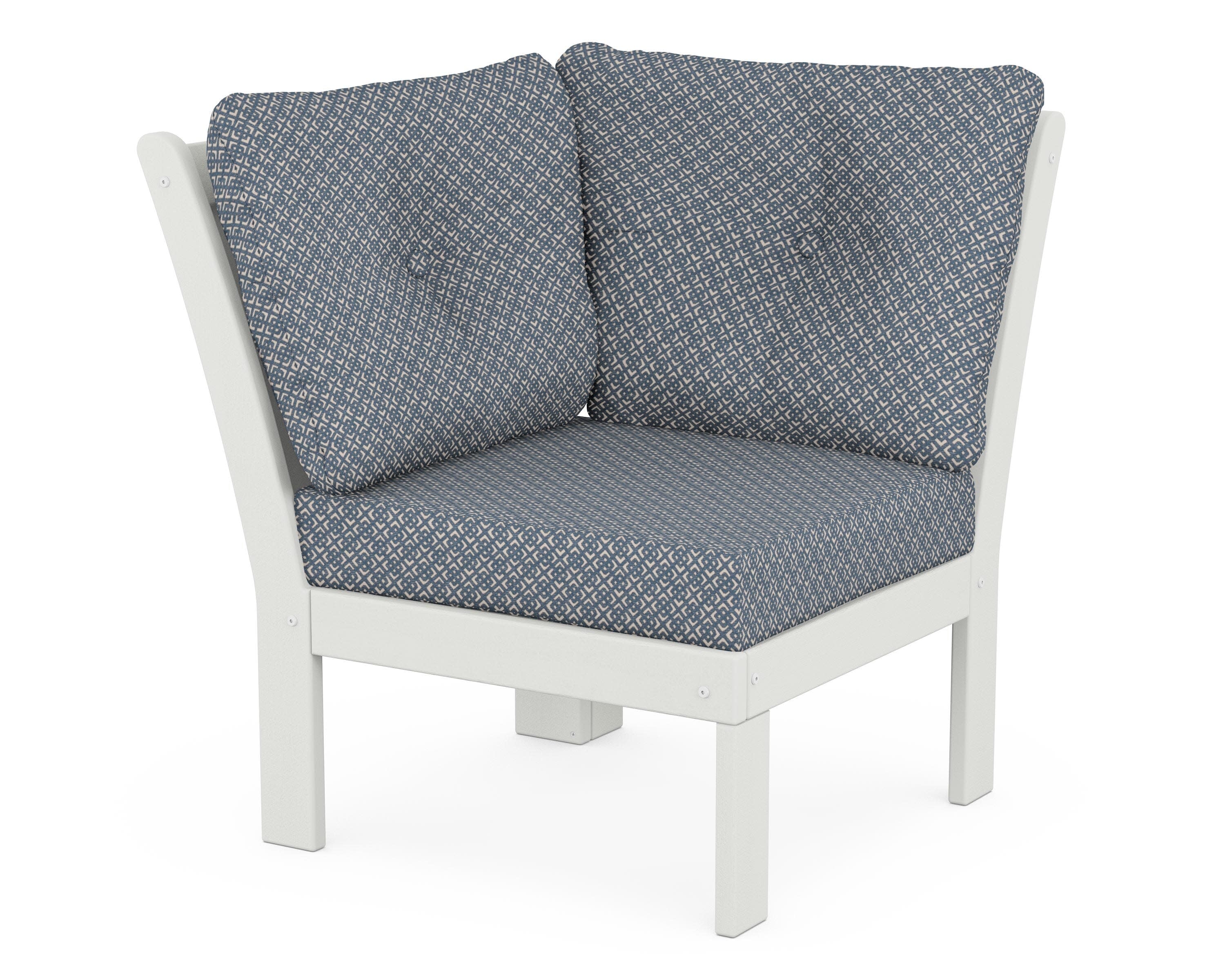 Vineyard Modular Corner Chair in Vintage White / Hopscotch