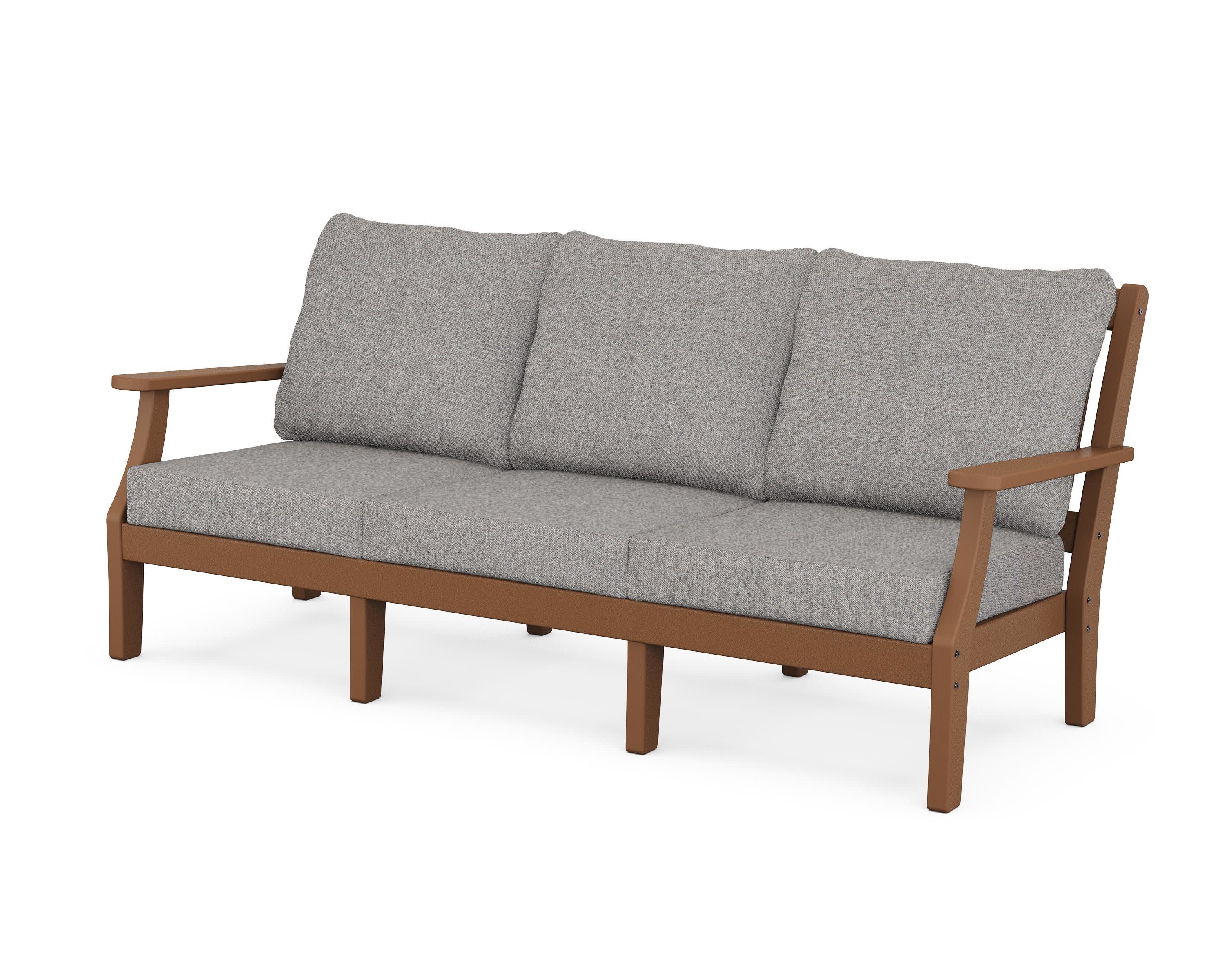 Chinoiserie Deep Seating Sofa in Teak / Grey Mist