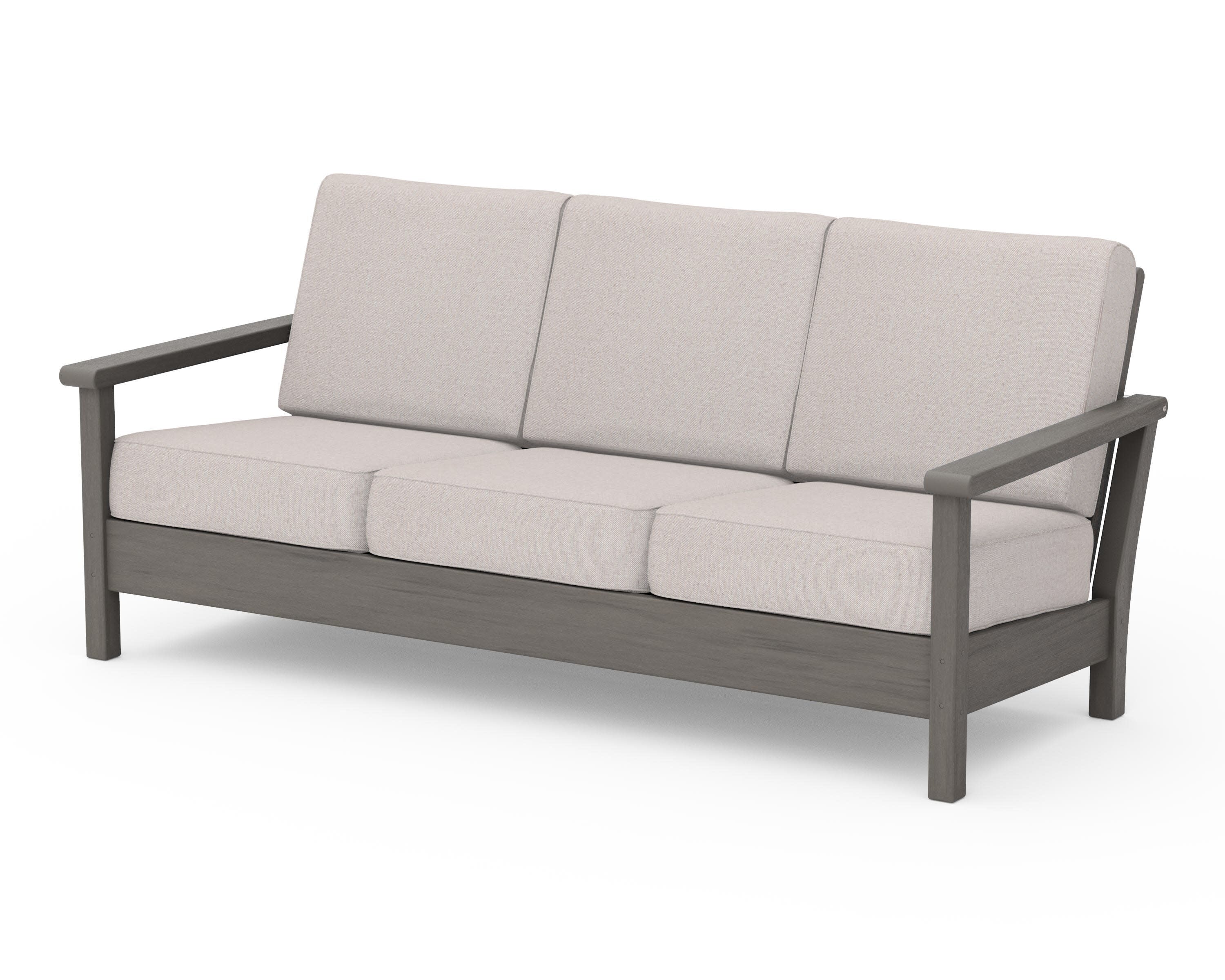 Harbour Deep Seating Sofa in Driftwood / Dune Burlap