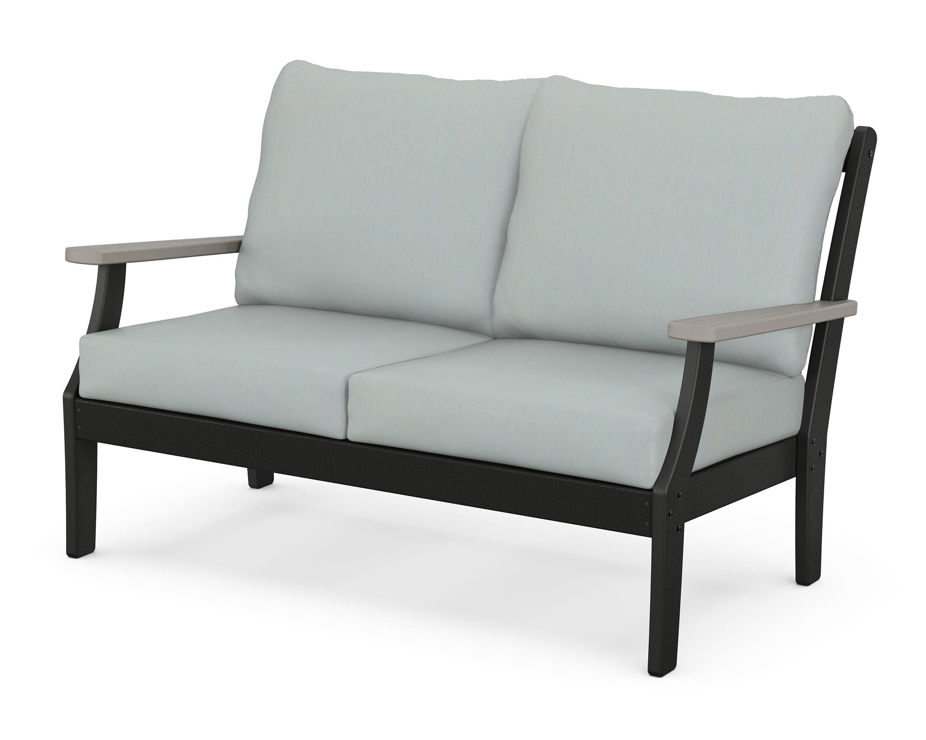 Braxton Deep Seating Loveseat in Black / Driftwood / Spa