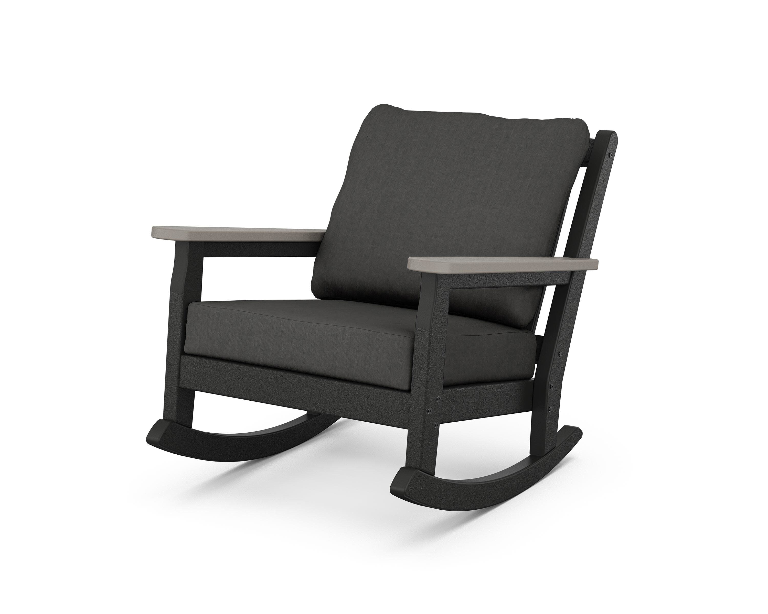 Chippendale Deep Seating Rocking Chair in Black / Driftwood / Spectrum Carbon