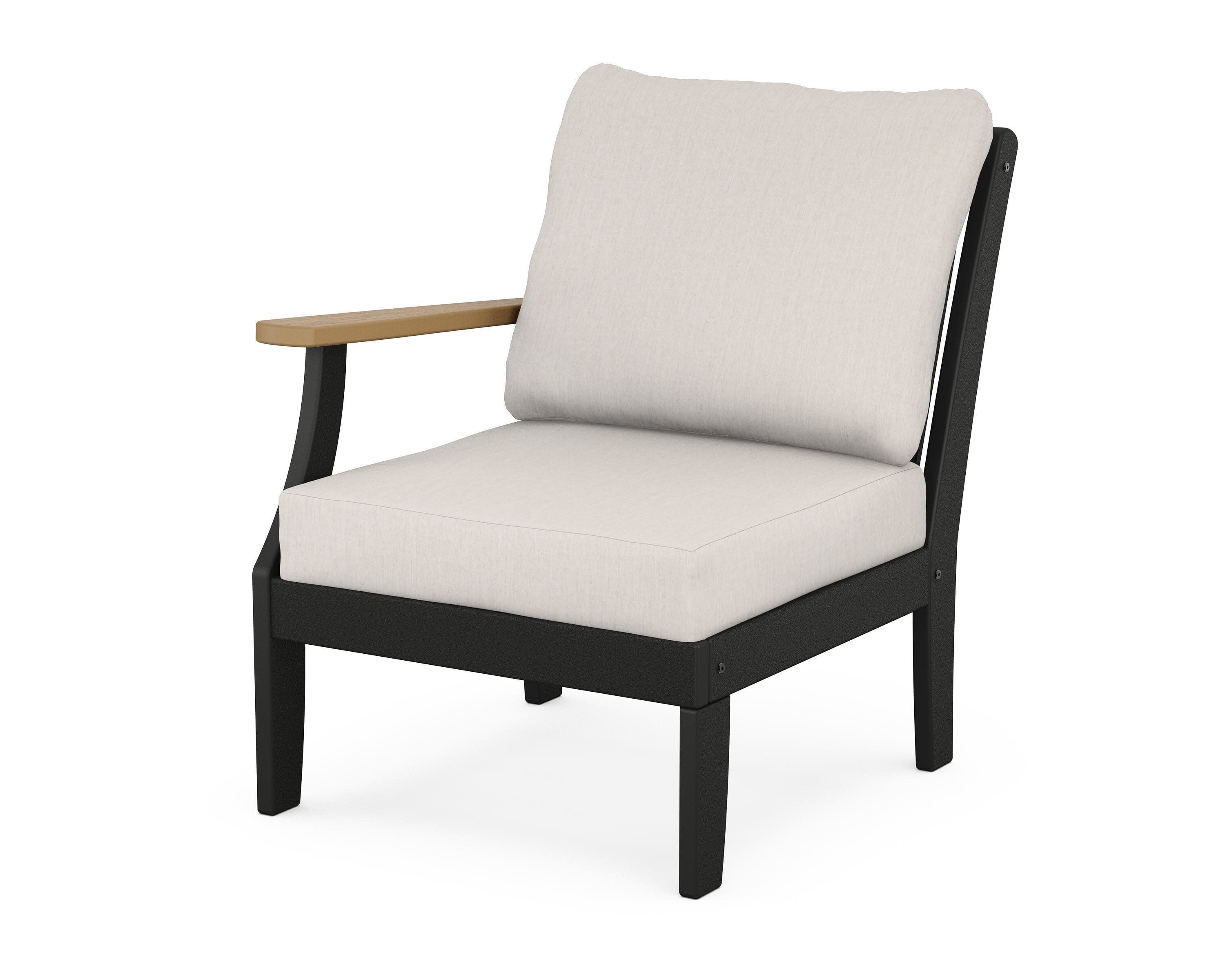 Braxton Modular Left Arm Chair in Black / Natural / Cast Ash