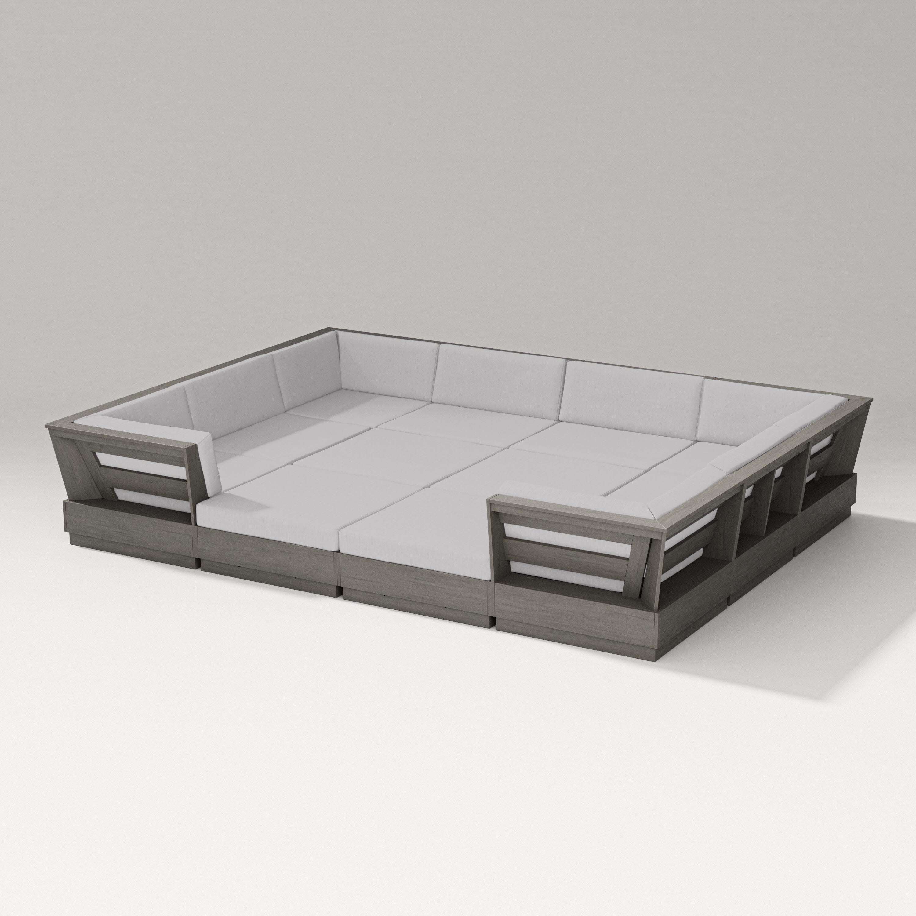 Elevate 12-Piece Pit Sectional in Driftwood / Granite