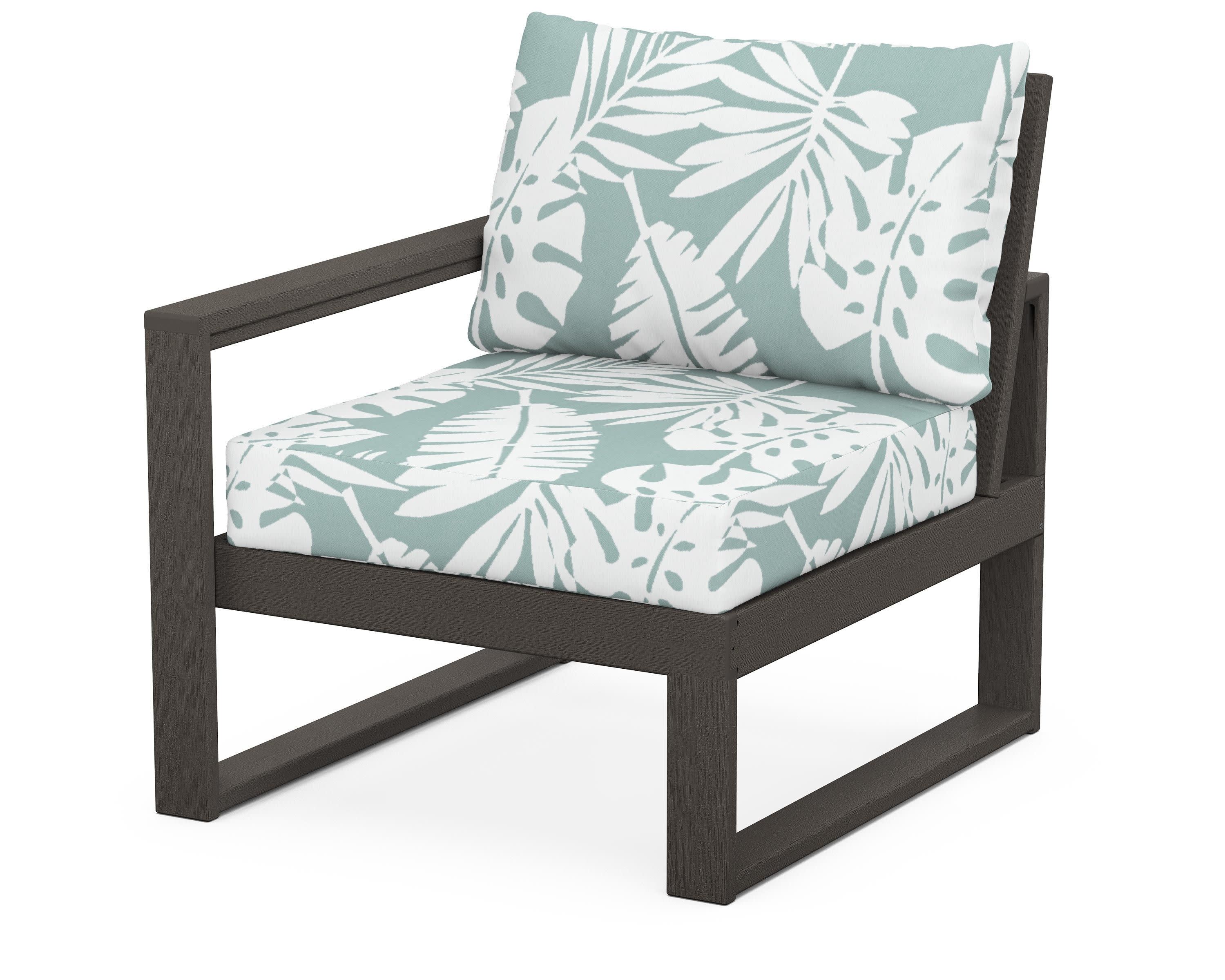 EDGE Modular Left Arm Chair in Vintage Coffee / Leaf Glacier Spa