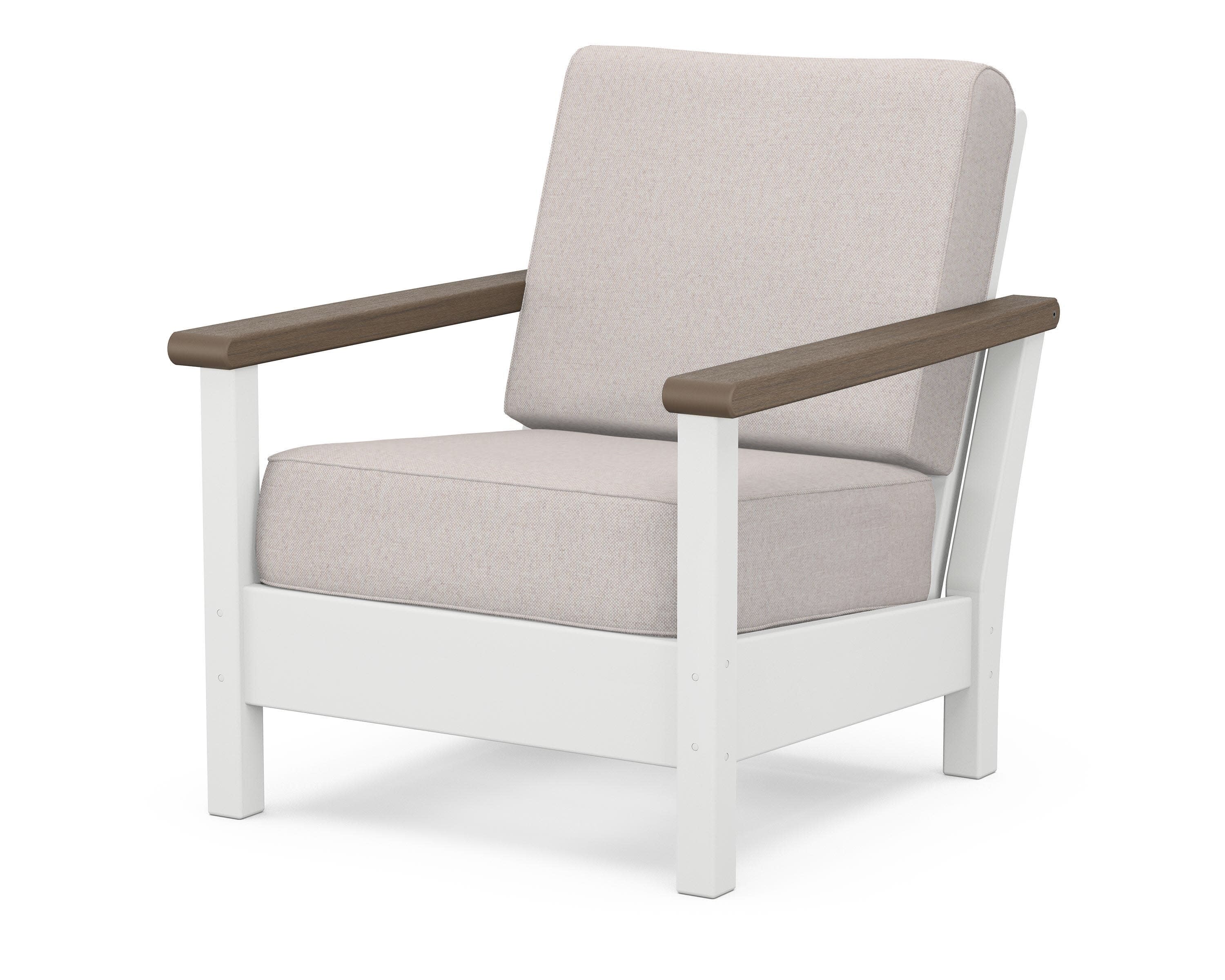 Harbour Deep Seating Chair in White / Kona / Dune Burlap