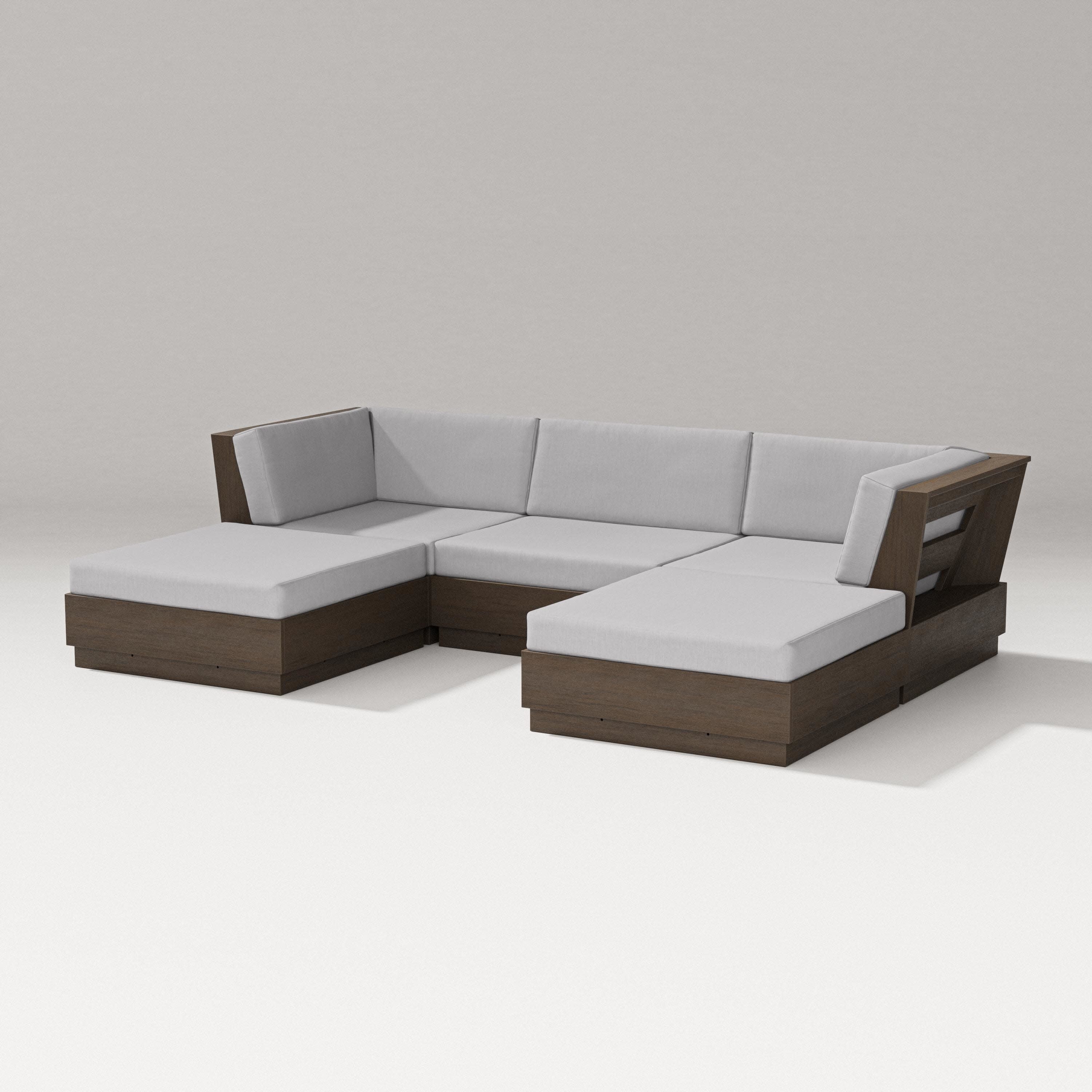 Elevate Double Chaise Sectional in Kona / Granite