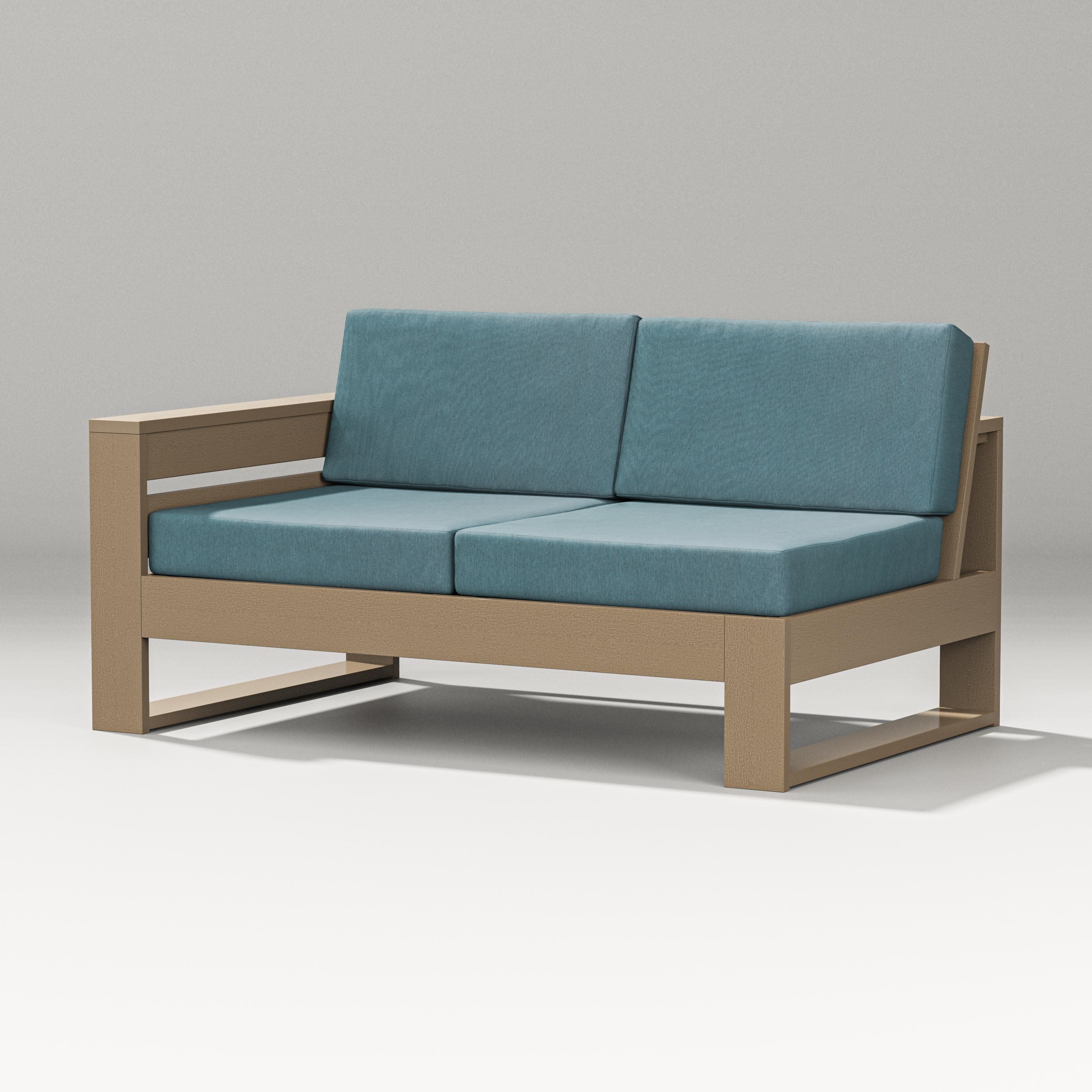 Latitude Modular Left Arm Loveseat in Vintage Sahara / Ocean Teal