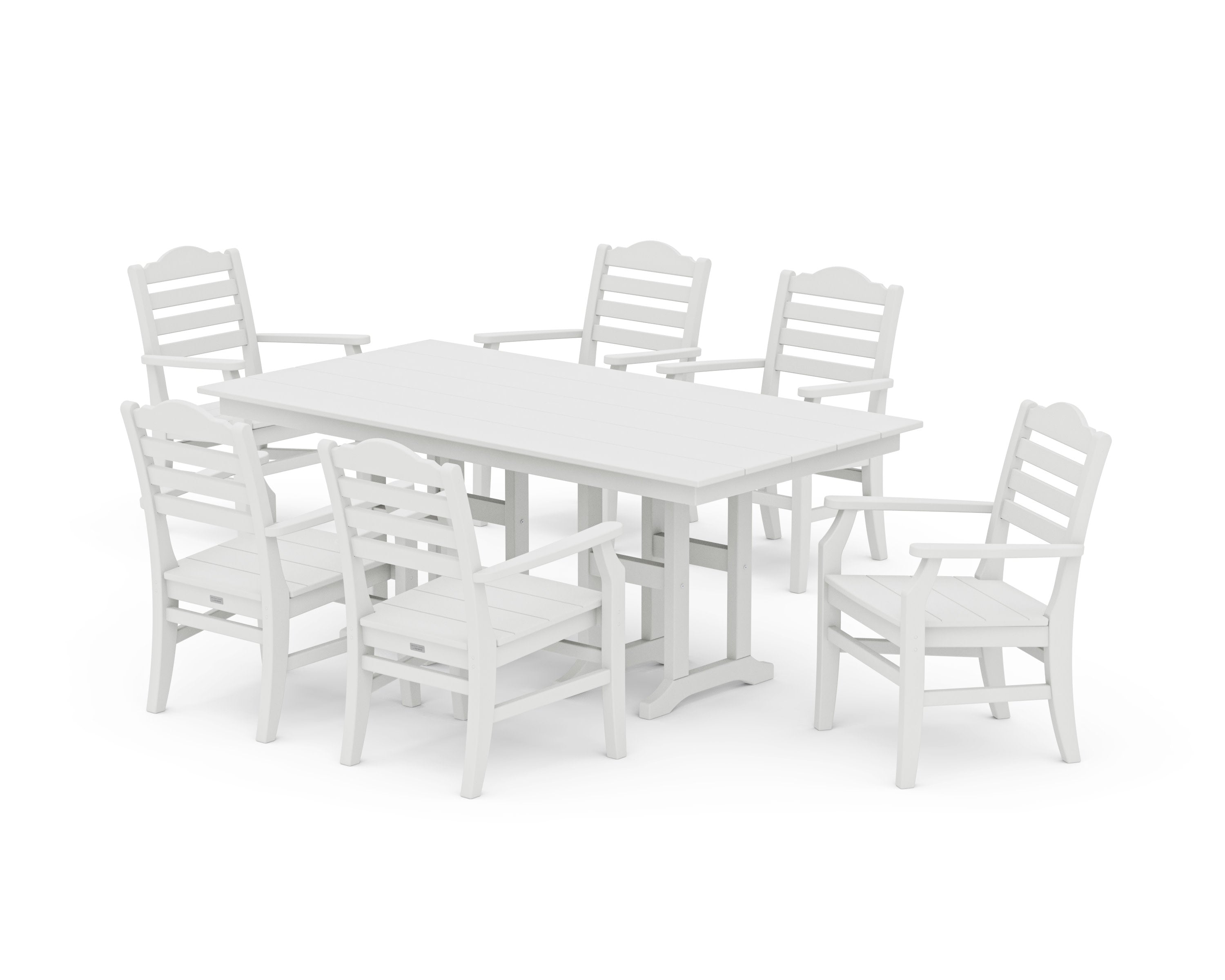 Savannah Arm Chair 7-Piece Farmhouse Dining Set in Vintage White
