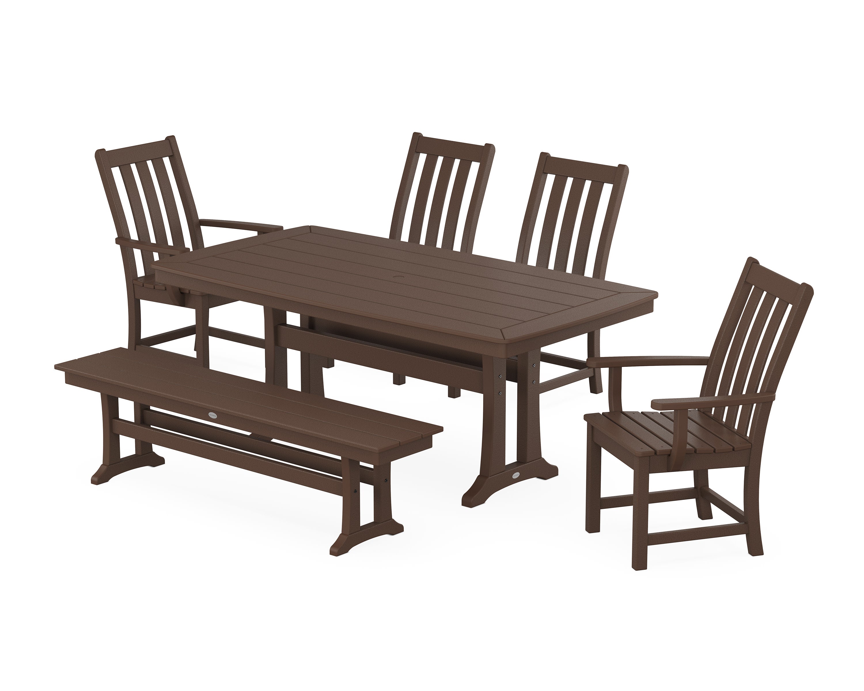 Vineyard 6-Piece Dining Set with Trestle Legs in Mahogany