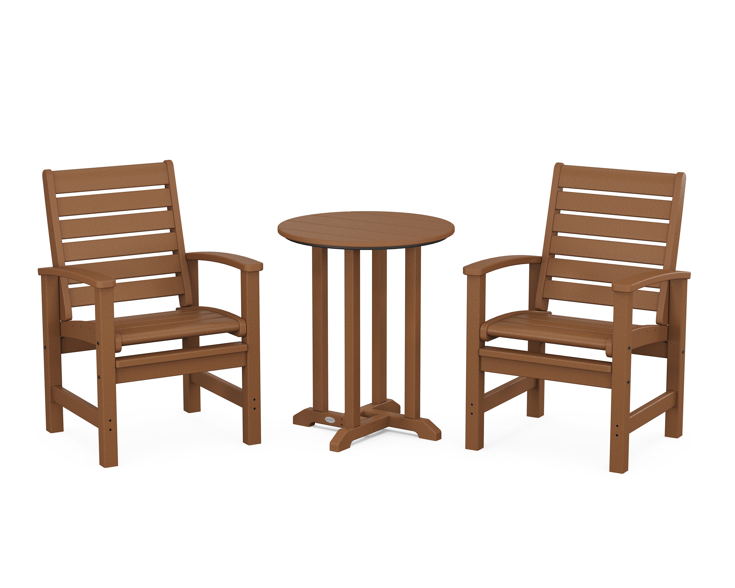 Signature 3-Piece Round Farmhouse Bistro Dining Set in Teak