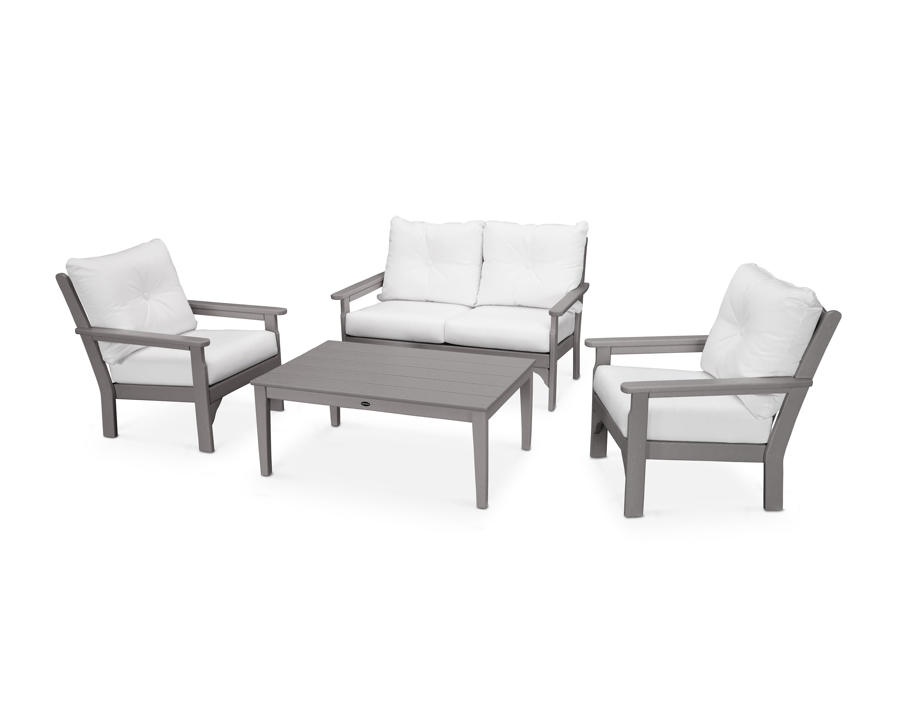 Vineyard 4-Piece Deep Seating Set in Slate Grey / Natural