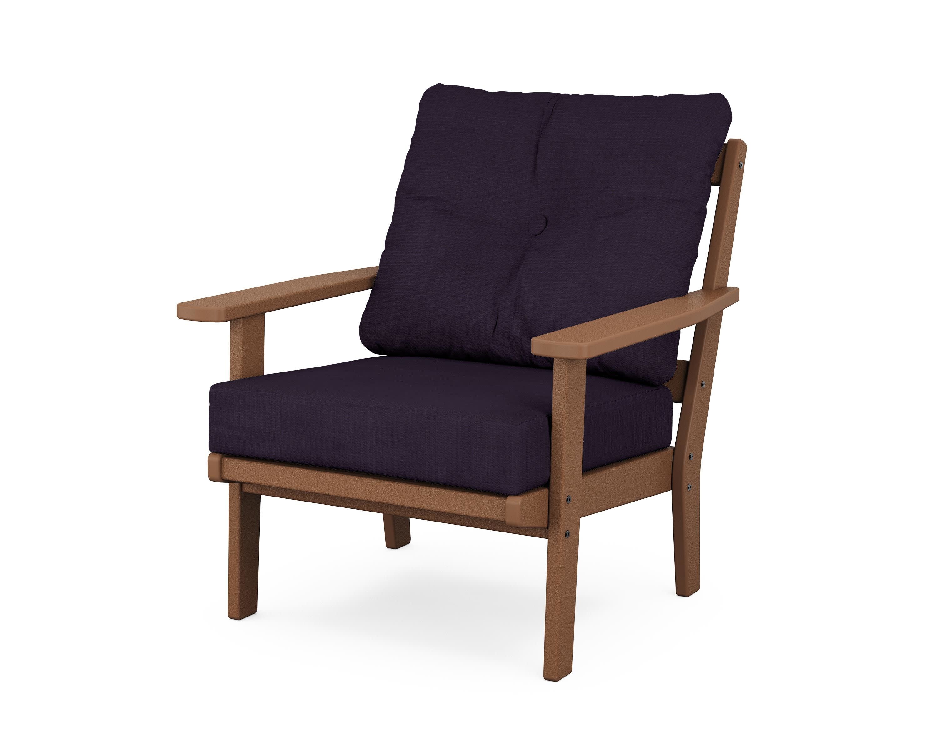 Prairie Deep Seating Chair in Teak / Navy Linen