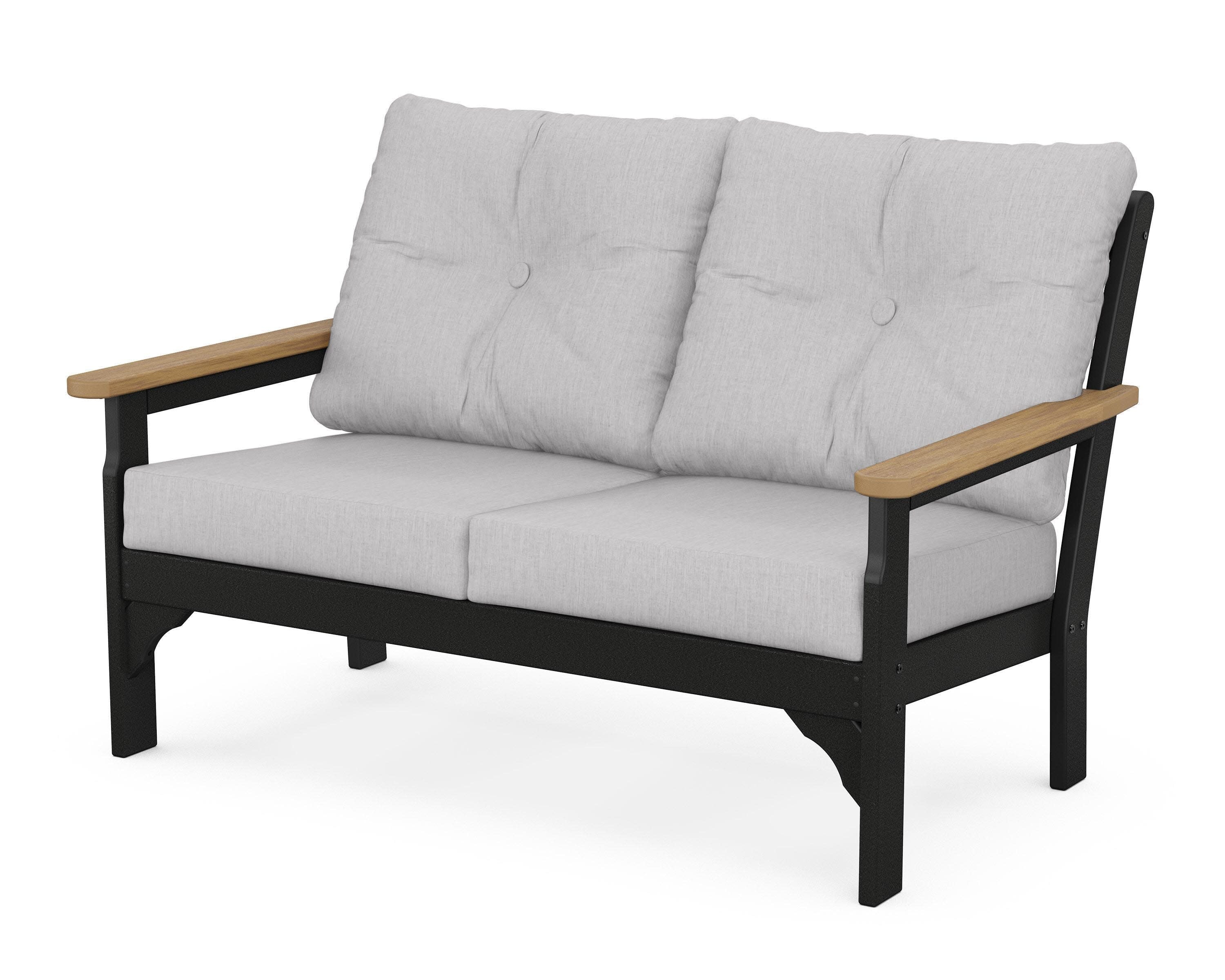 Vineyard Deep Seating Loveseat in Black / Natural / Granite