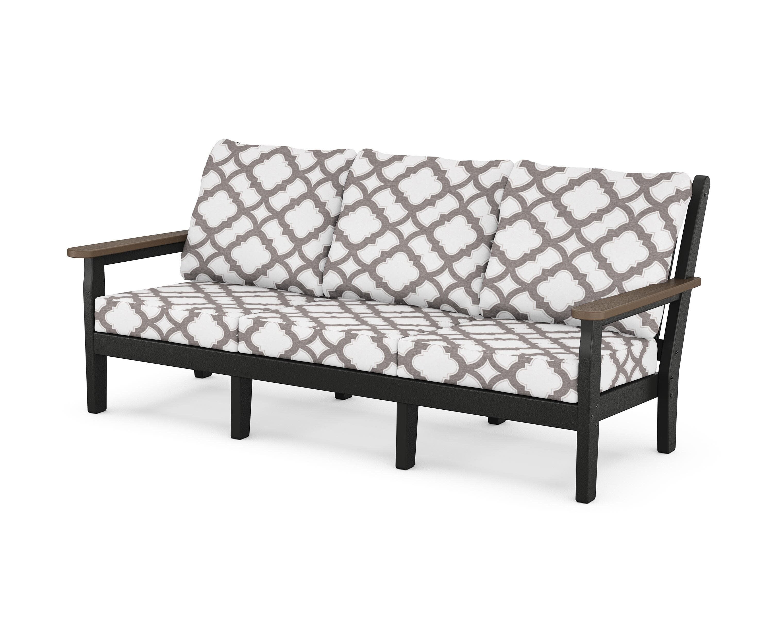 Chippendale Deep Seating Sofa in Black / Kona / Trellis Grey Mist
