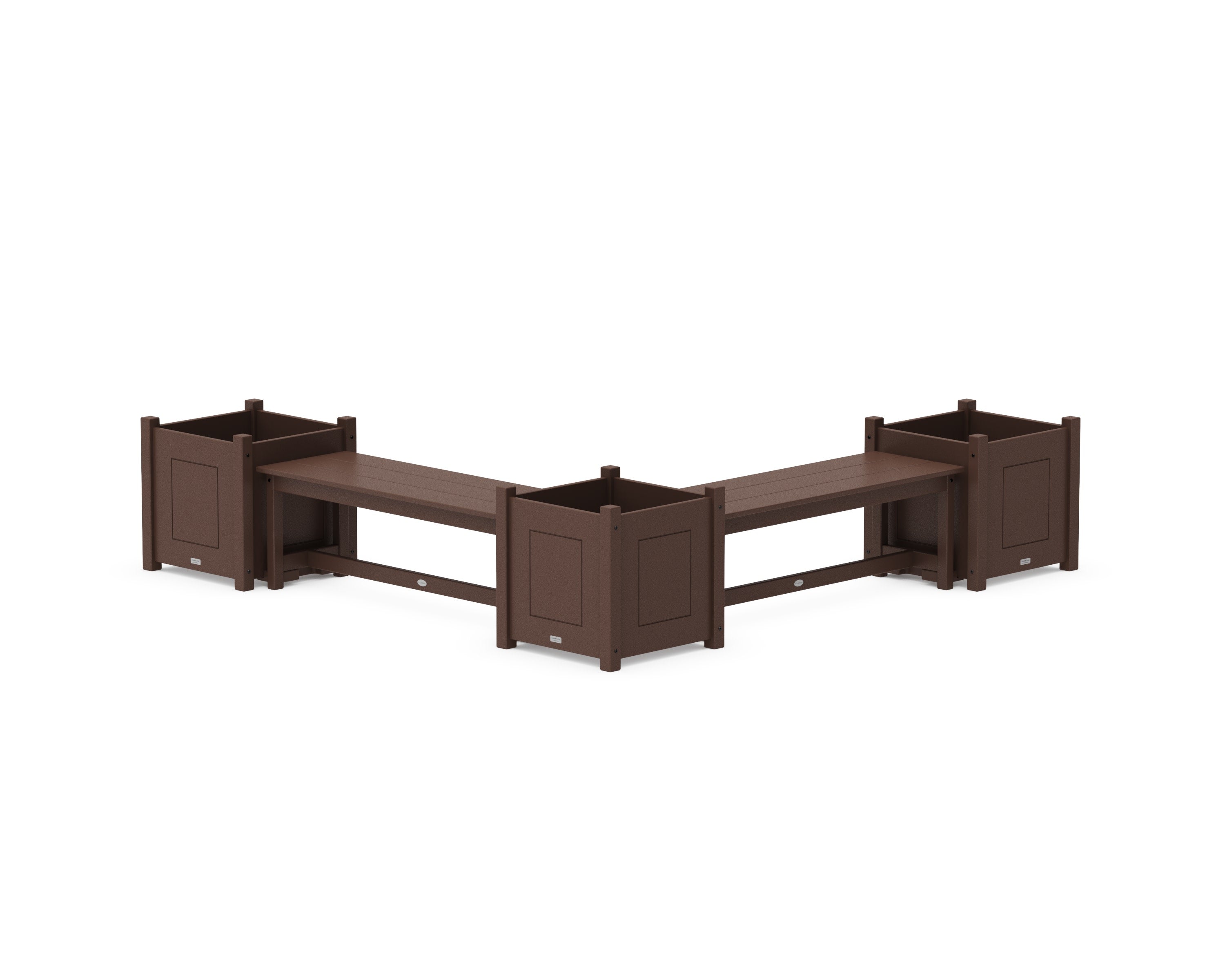 48" Country Living L- Shaped Planter Bench Corner Set - Large in Mahogany