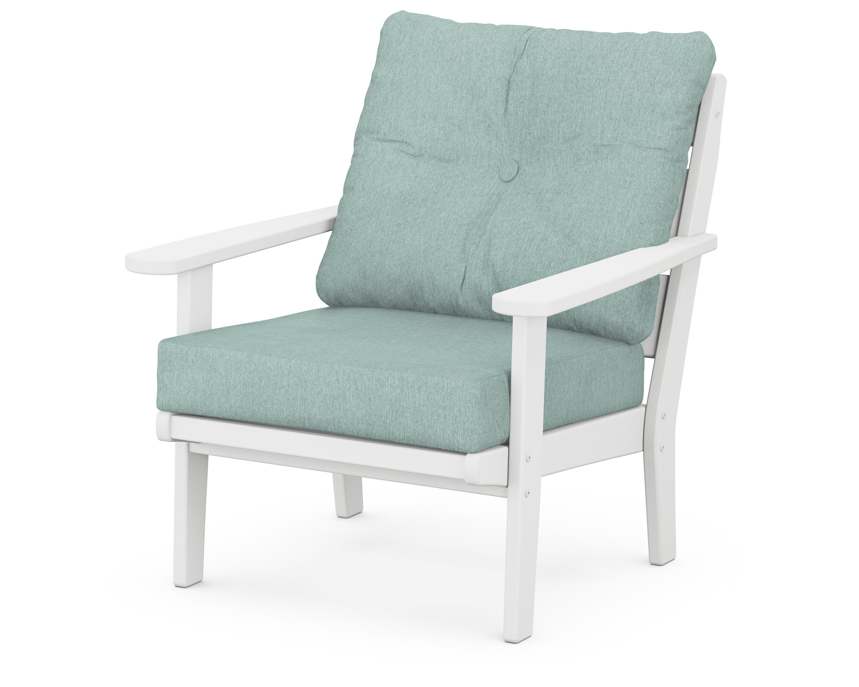 Lakeside Deep Seating Chair in White / Glacier Spa