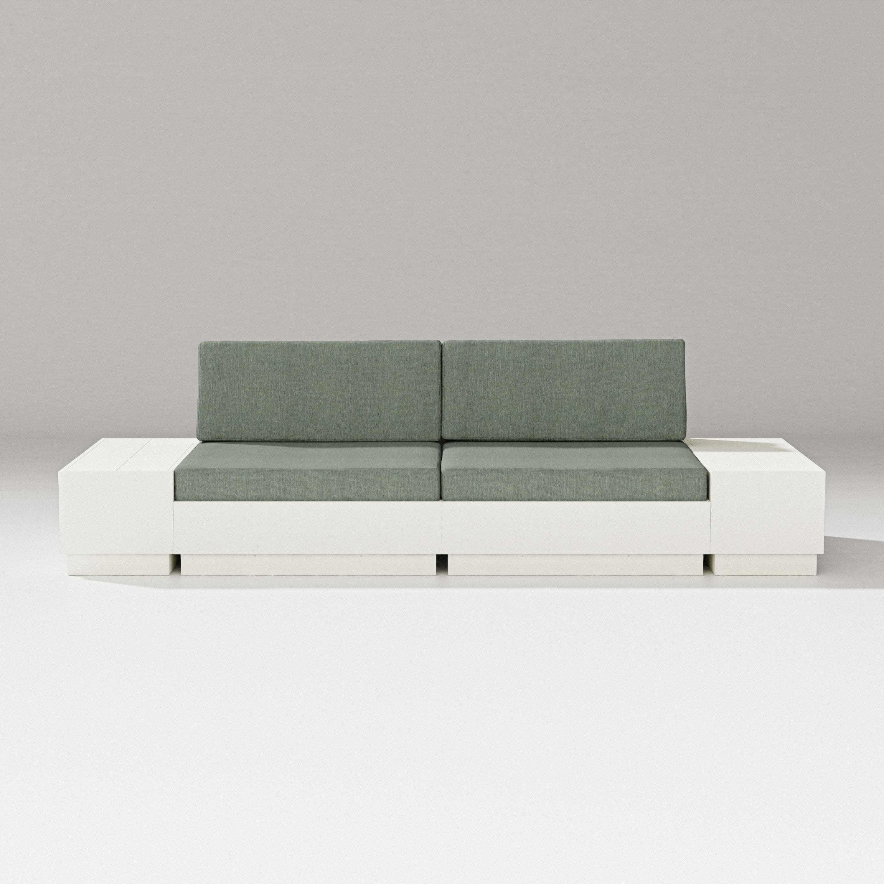 Elevate 4-Piece Loveseat Sectional in Vintage White / Cast Sage