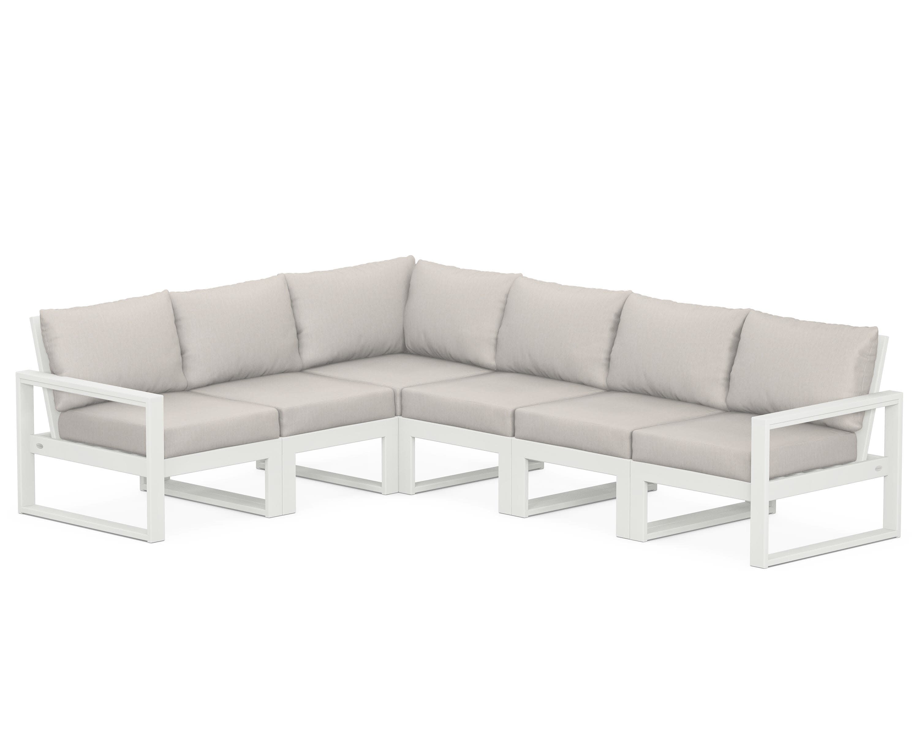 EDGE 6-Piece Modular Deep Seating Set in Vintage White / Cast Ash