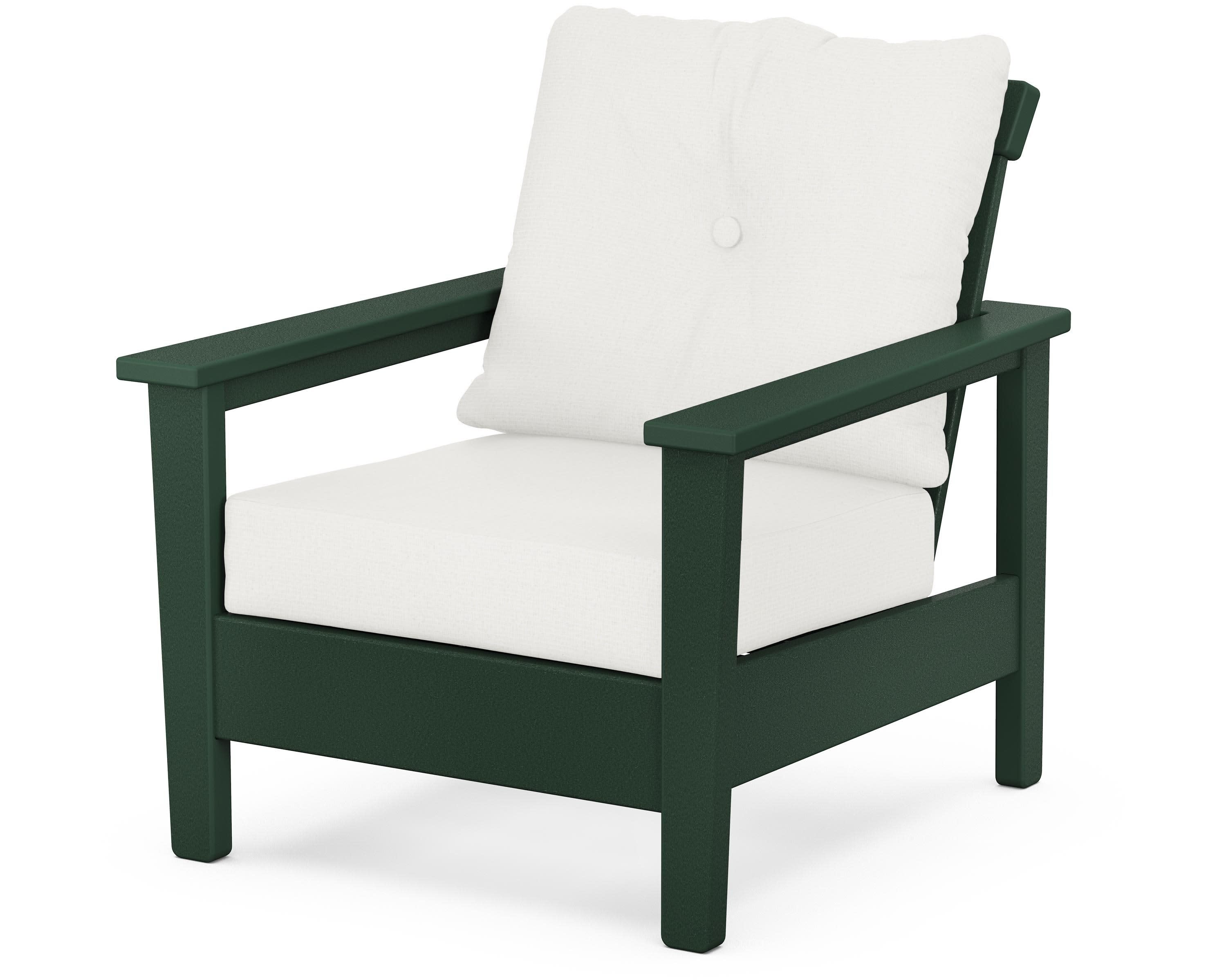Prescott Deep Seating Chair in Green / Natural Linen