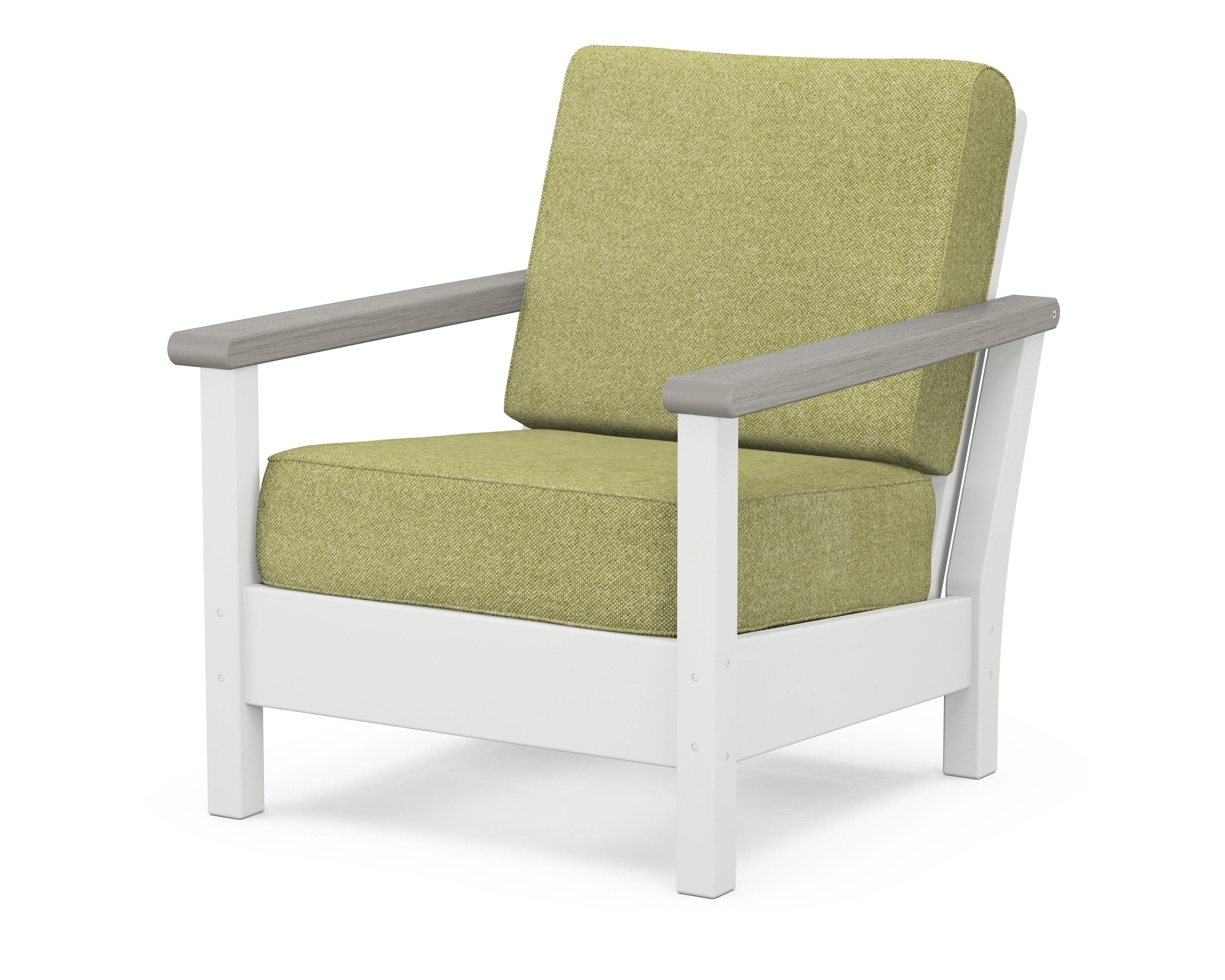 Harbour Deep Seating Chair in White / Driftwood / Chartreuse Boucle