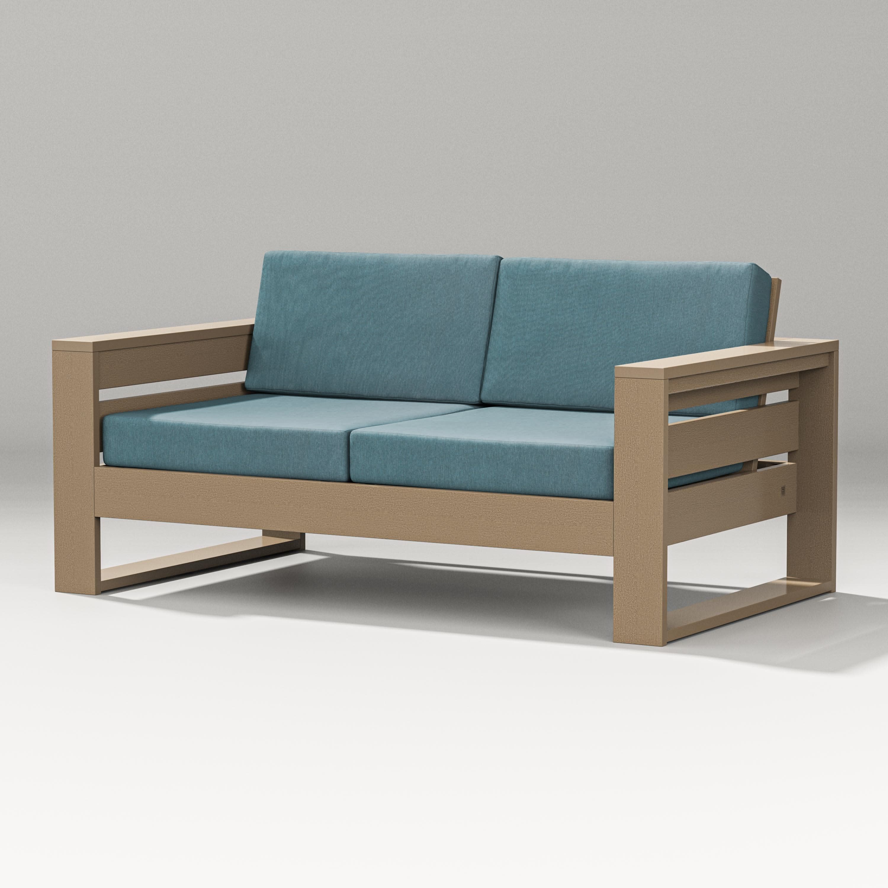 Latitude Loveseat in Vintage Sahara / Ocean Teal
