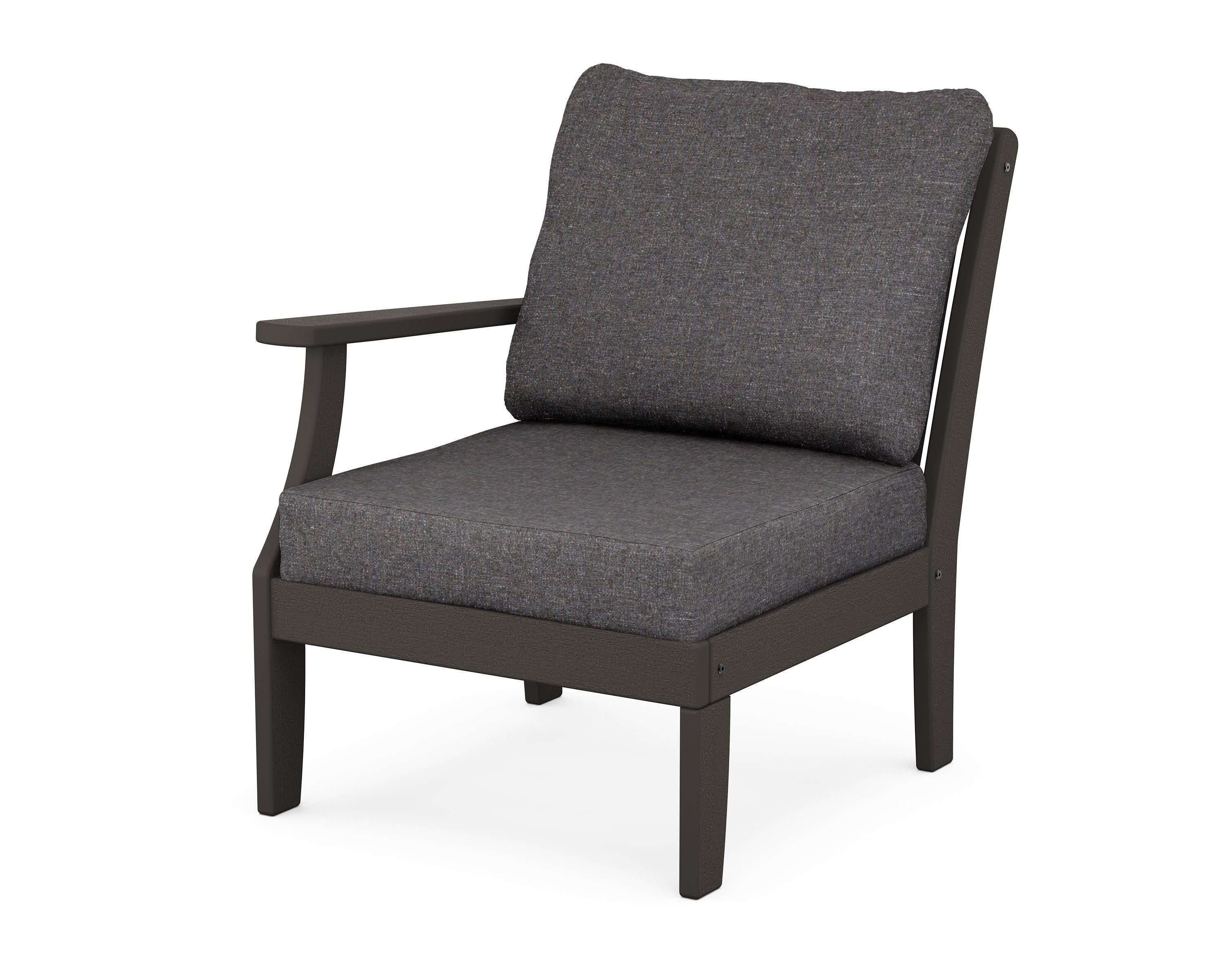 Braxton Modular Left Arm Chair in Vintage Coffee / Ash Charcoal