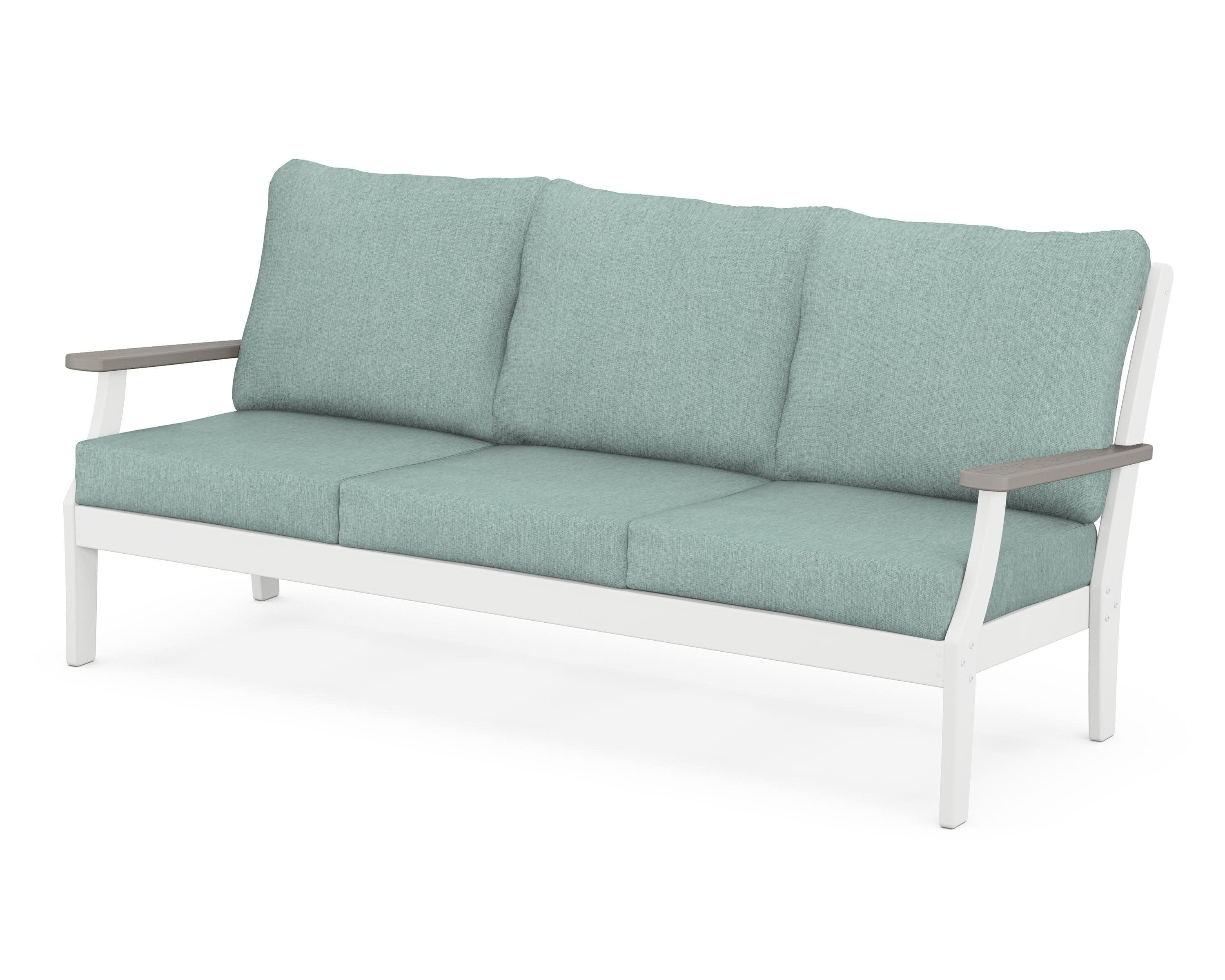 Braxton Deep Seating Sofa in White / Driftwood / Glacier Spa