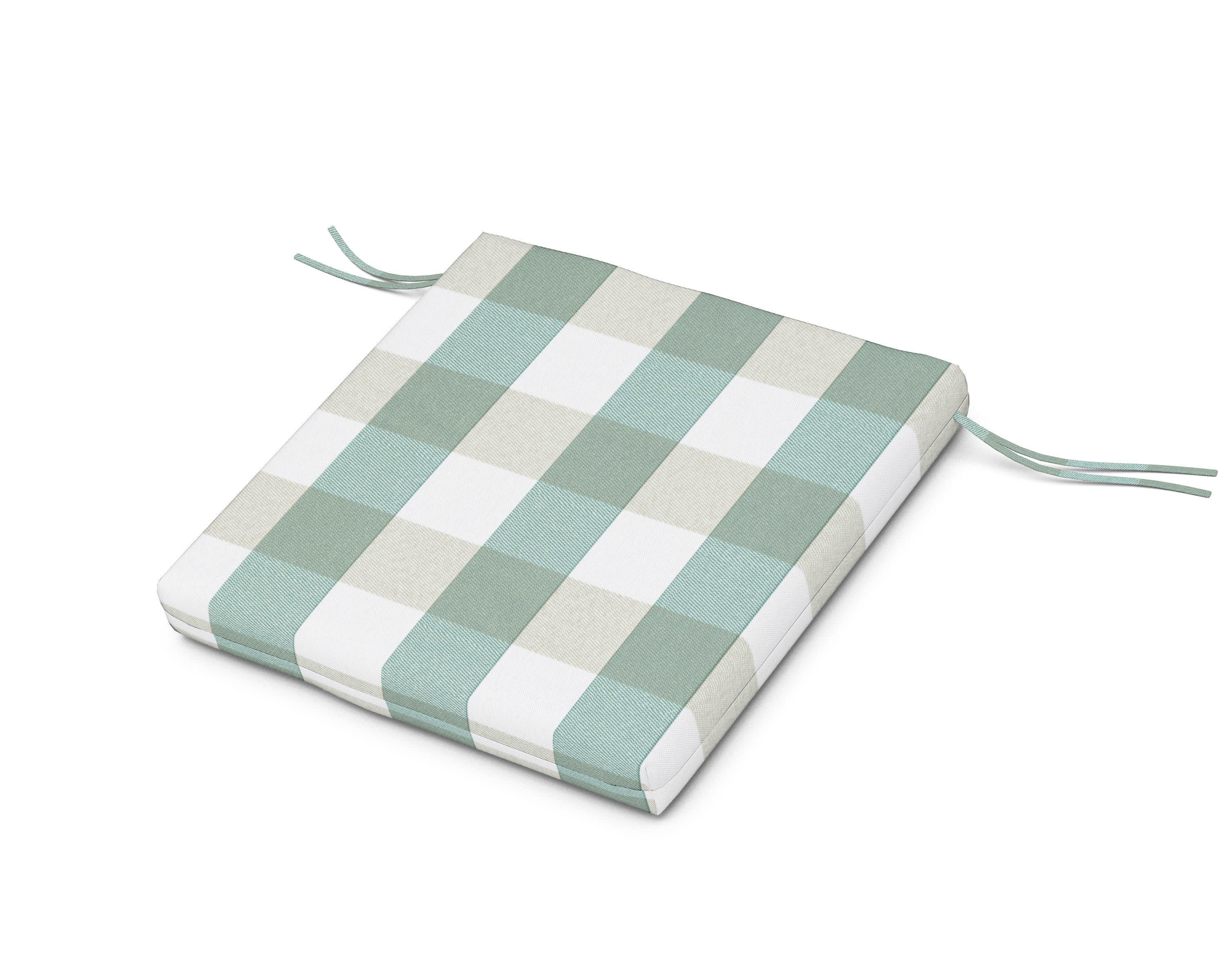 Seat Cushion - 20"D x 20"W x 2.5"H in Buffalo Plaid Glacier Spa