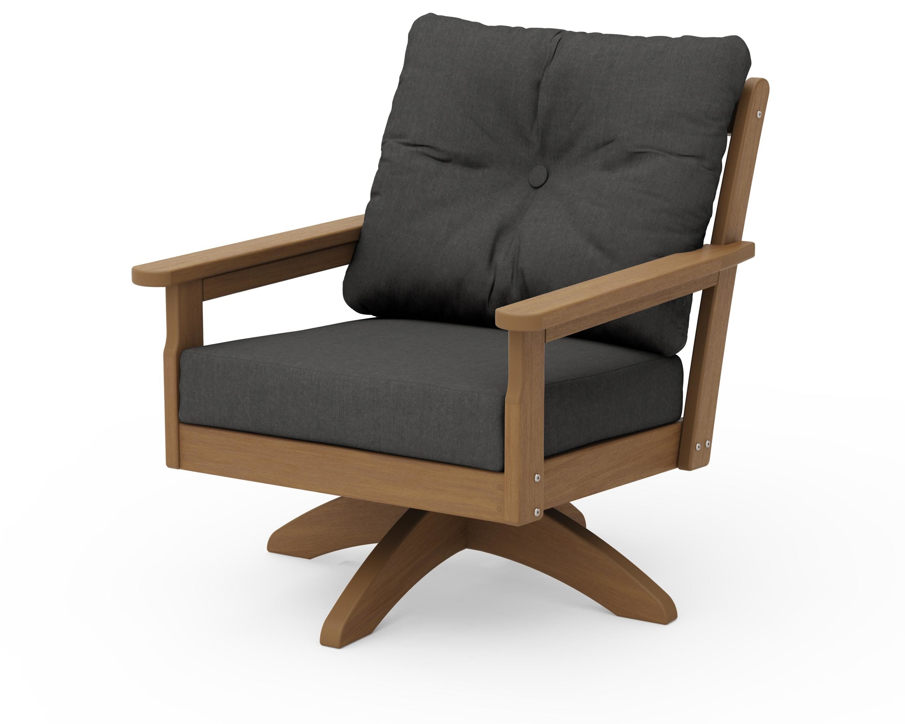 Vineyard Deep Seating Swivel Chair in Natural / Spectrum Carbon