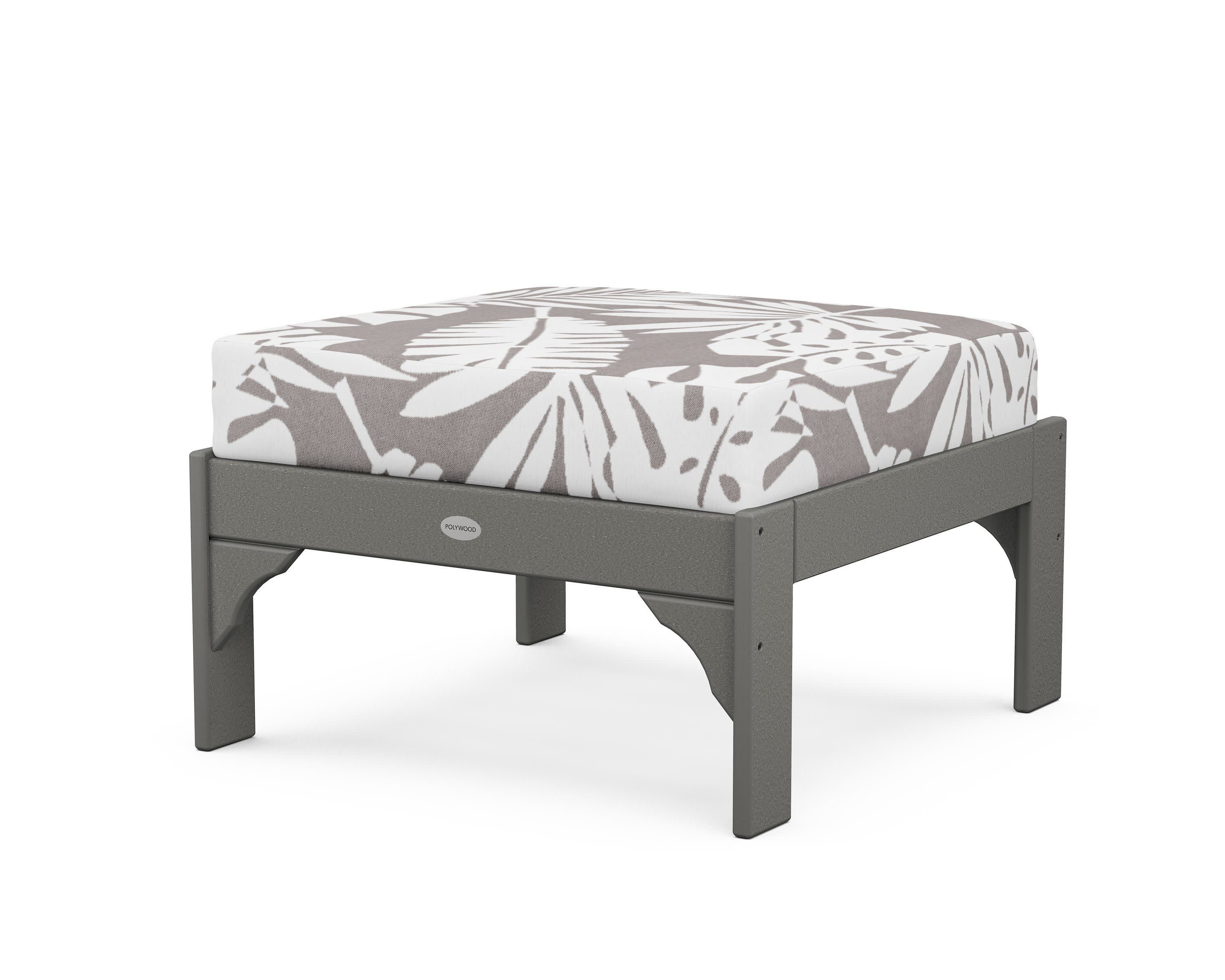 Vineyard Deep Seating Ottoman in Slate Grey / Leaf Grey Mist