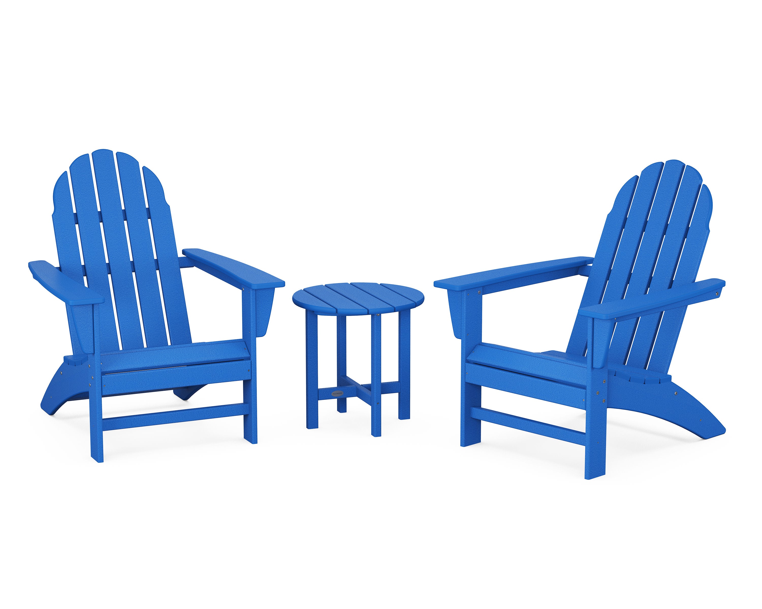 Vineyard 3-Piece Adirondack Set in Pacific Blue