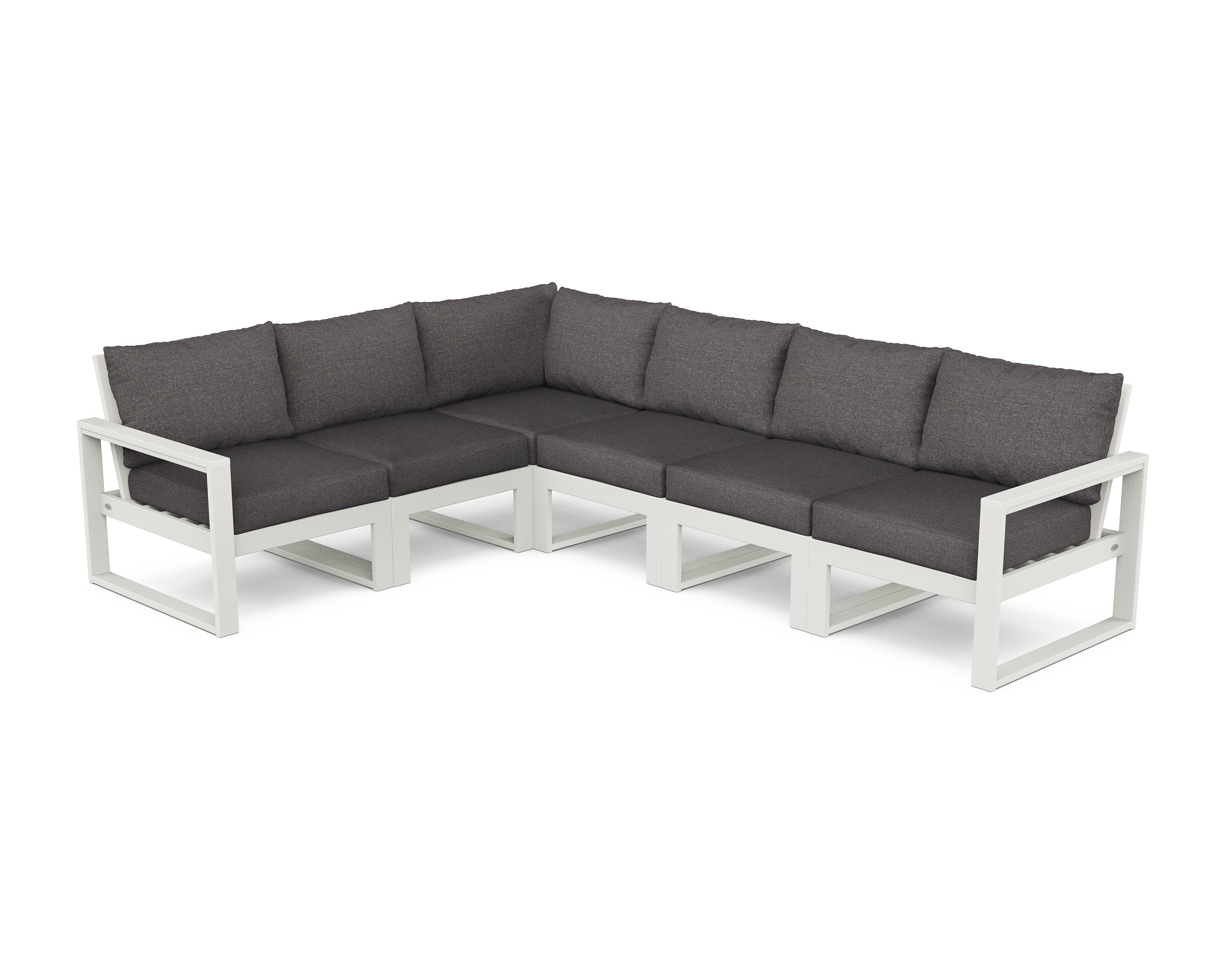 EDGE 6-Piece Modular Deep Seating Set in Vintage White / Ash Charcoal