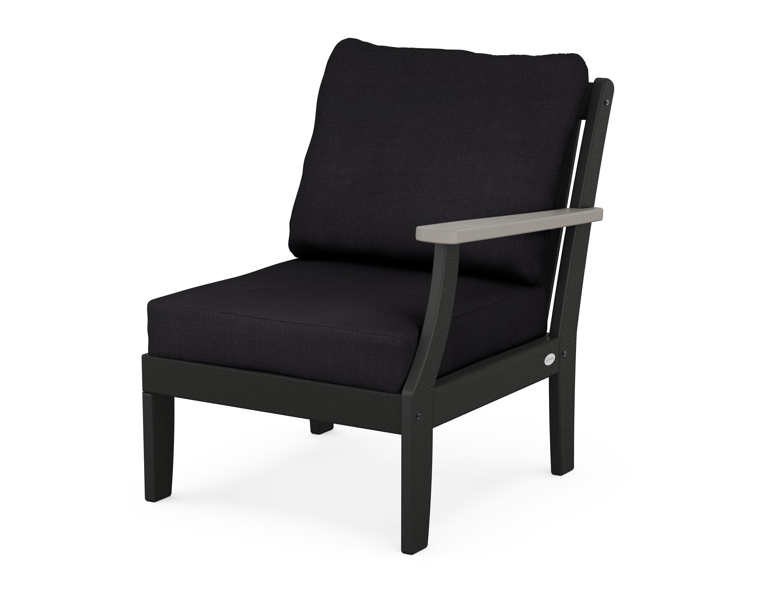 Braxton Modular Right Arm Chair in Black / Driftwood / Midnight Linen