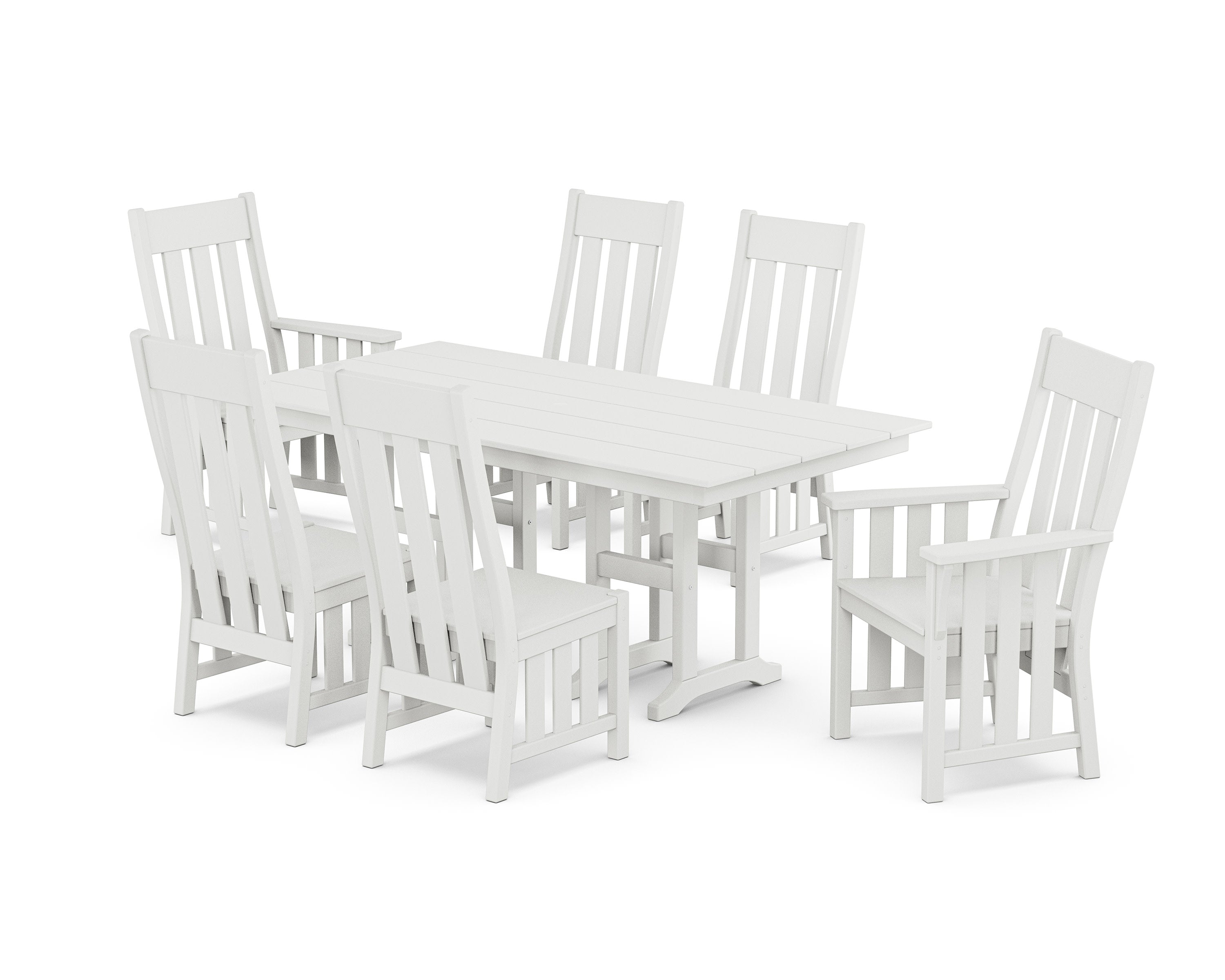 Acadia 7-Piece Farmhouse Dining Set in White