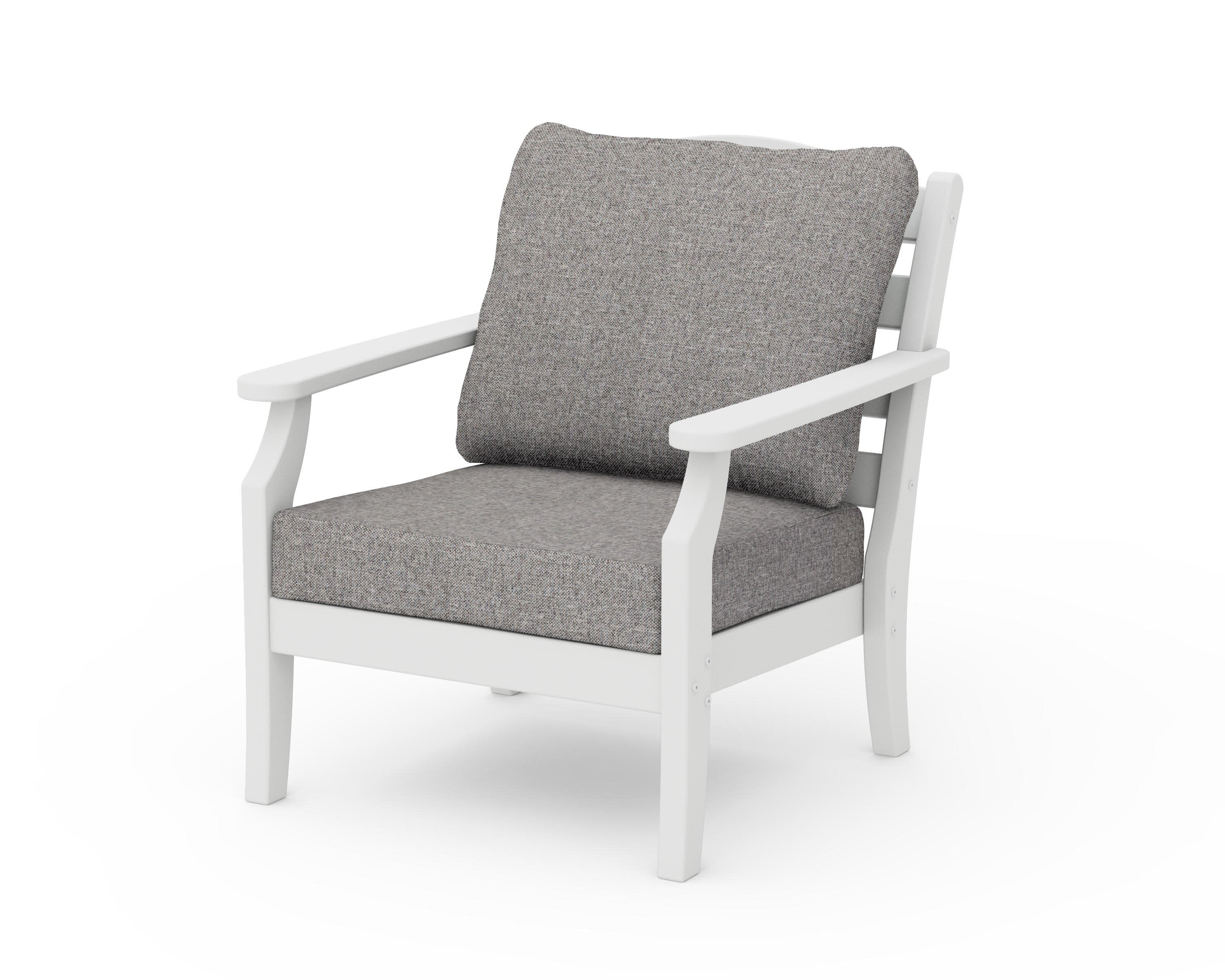 Savannah Deep Seating Chair in White / Grey Mist