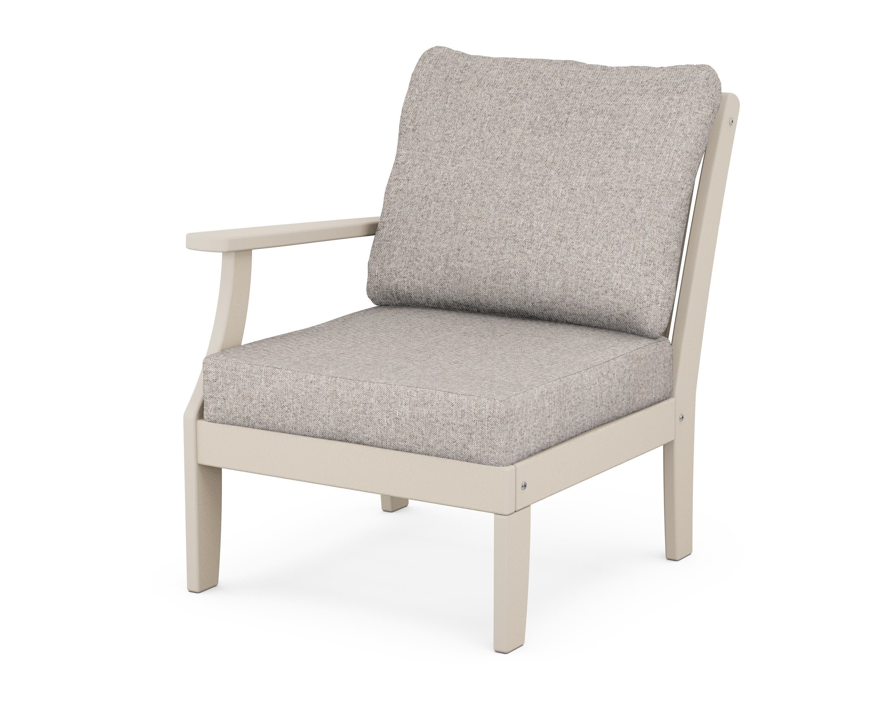 Braxton Modular Left Arm Chair in Sand / Weathered Tweed