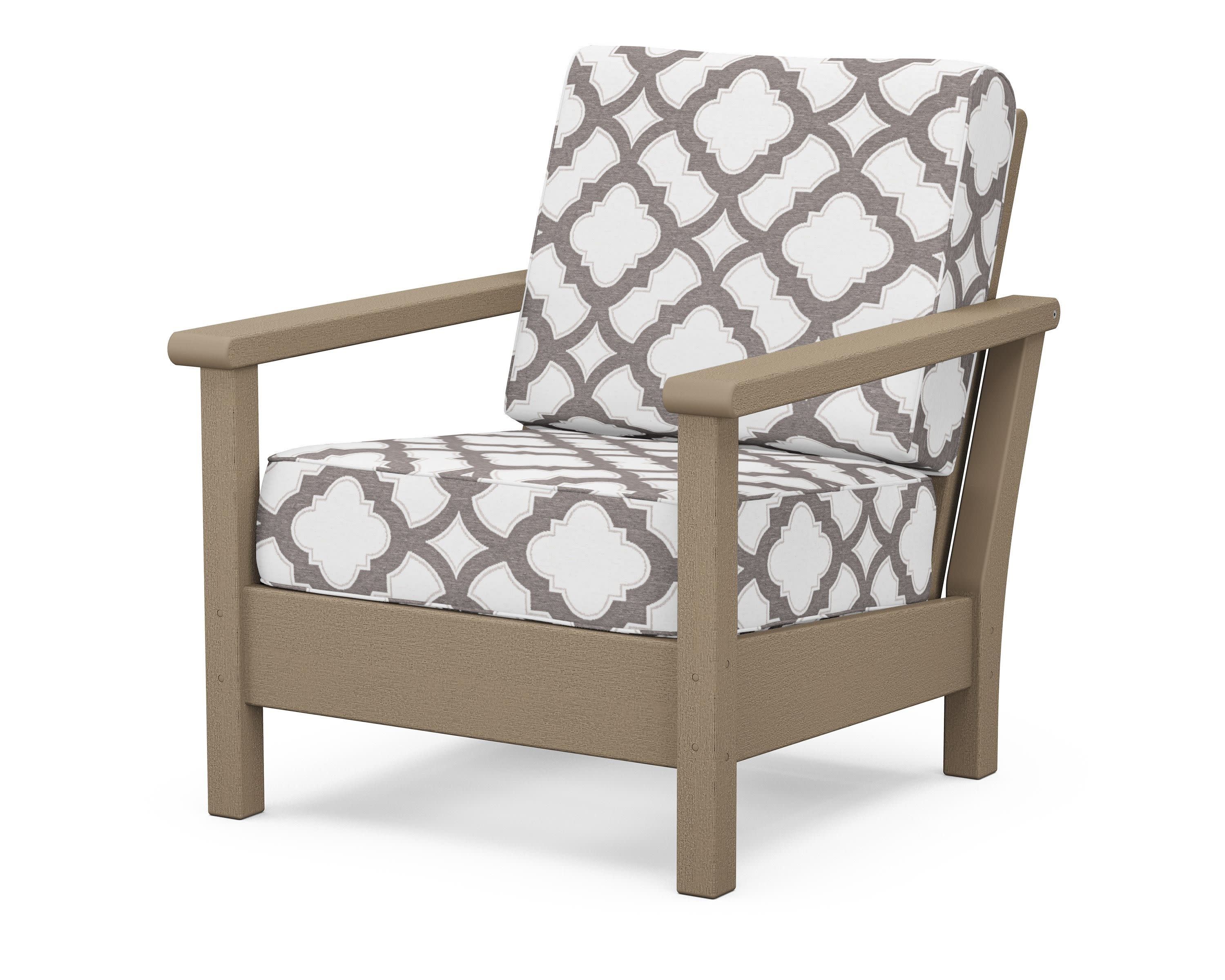Harbour Deep Seating Chair in Vintage Sahara / Trellis Grey Mist