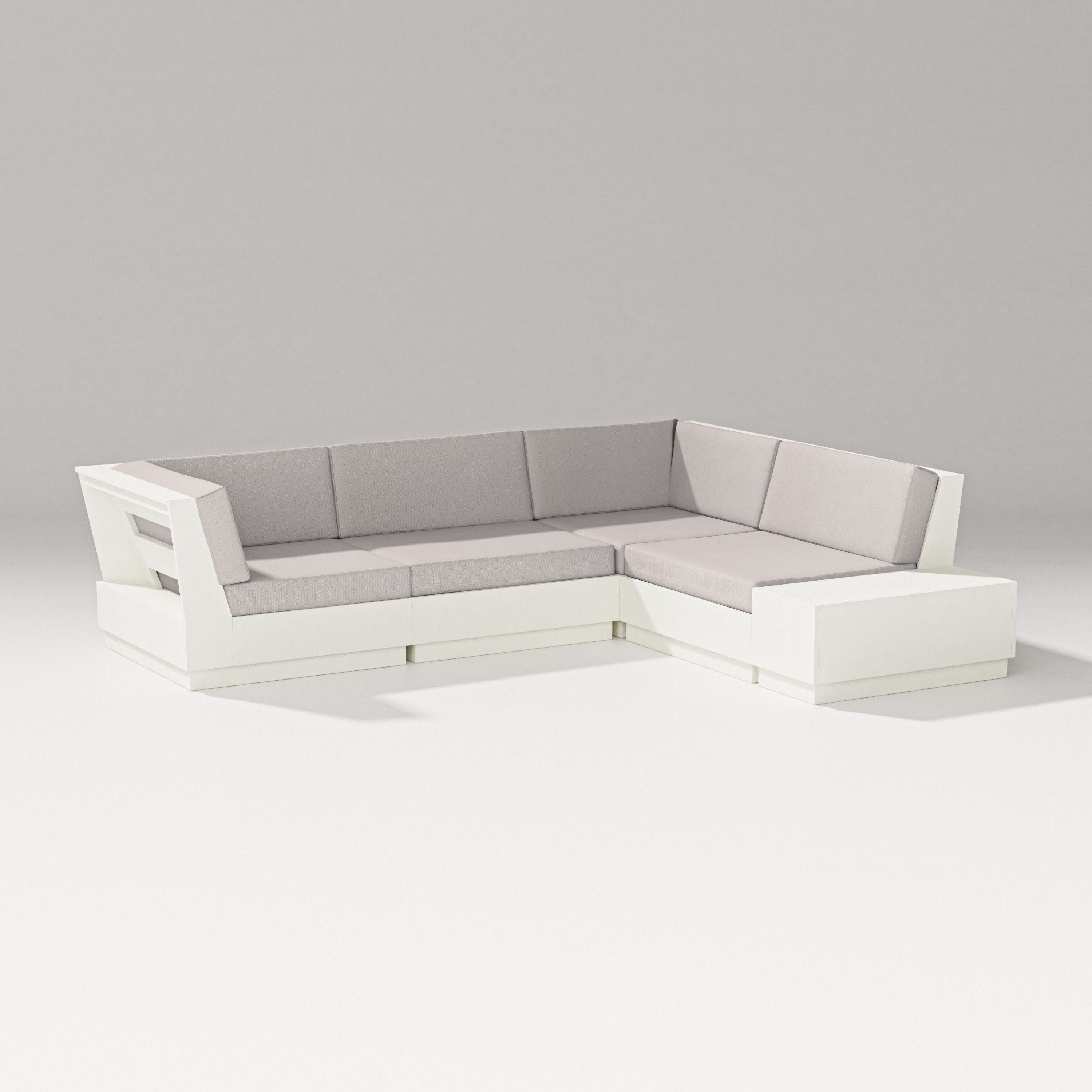Elevate Corner Sectional in Vintage White / Dune Burlap