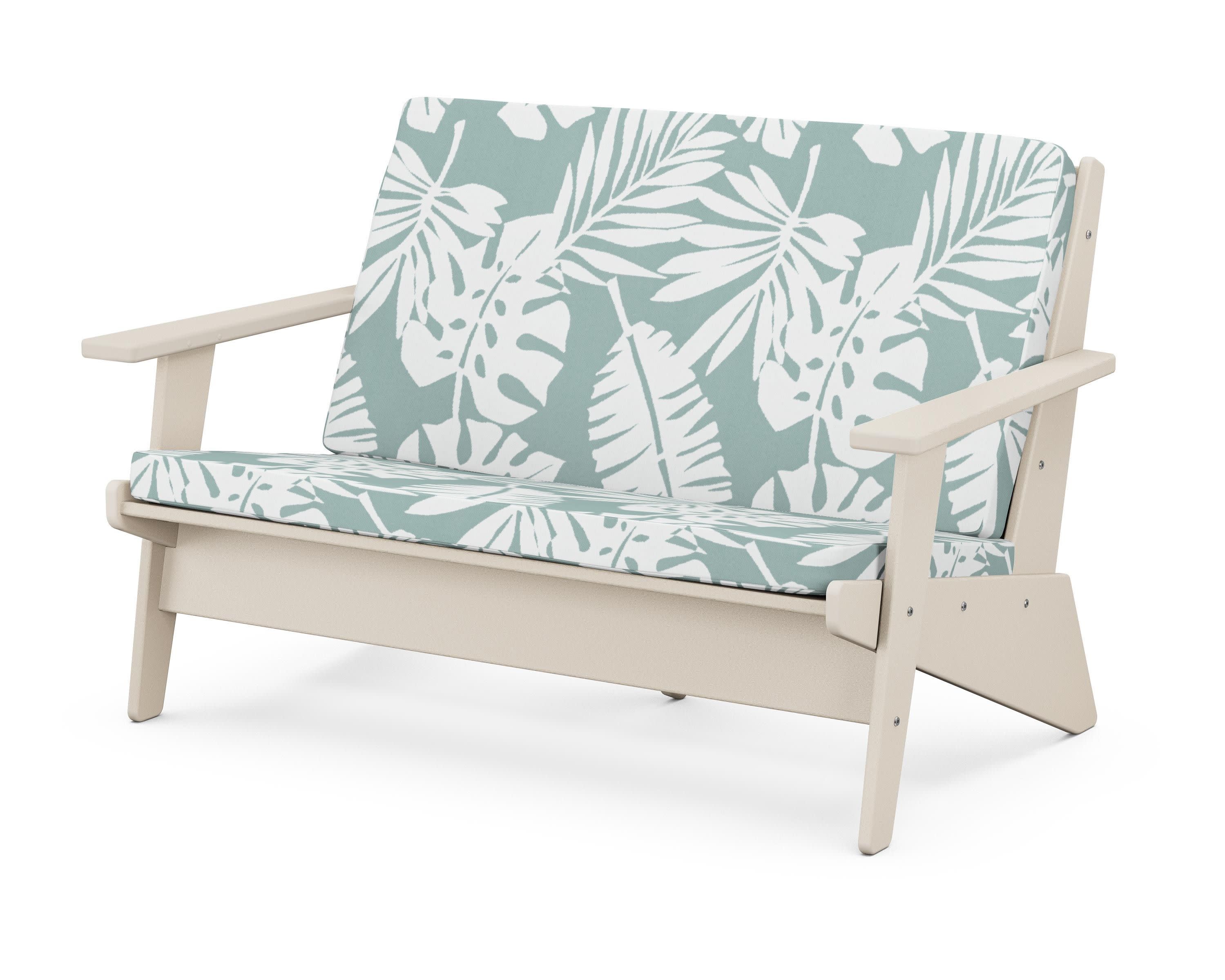 Riviera Modern Lounge Loveseat in Sand / Leaf Glacier Spa