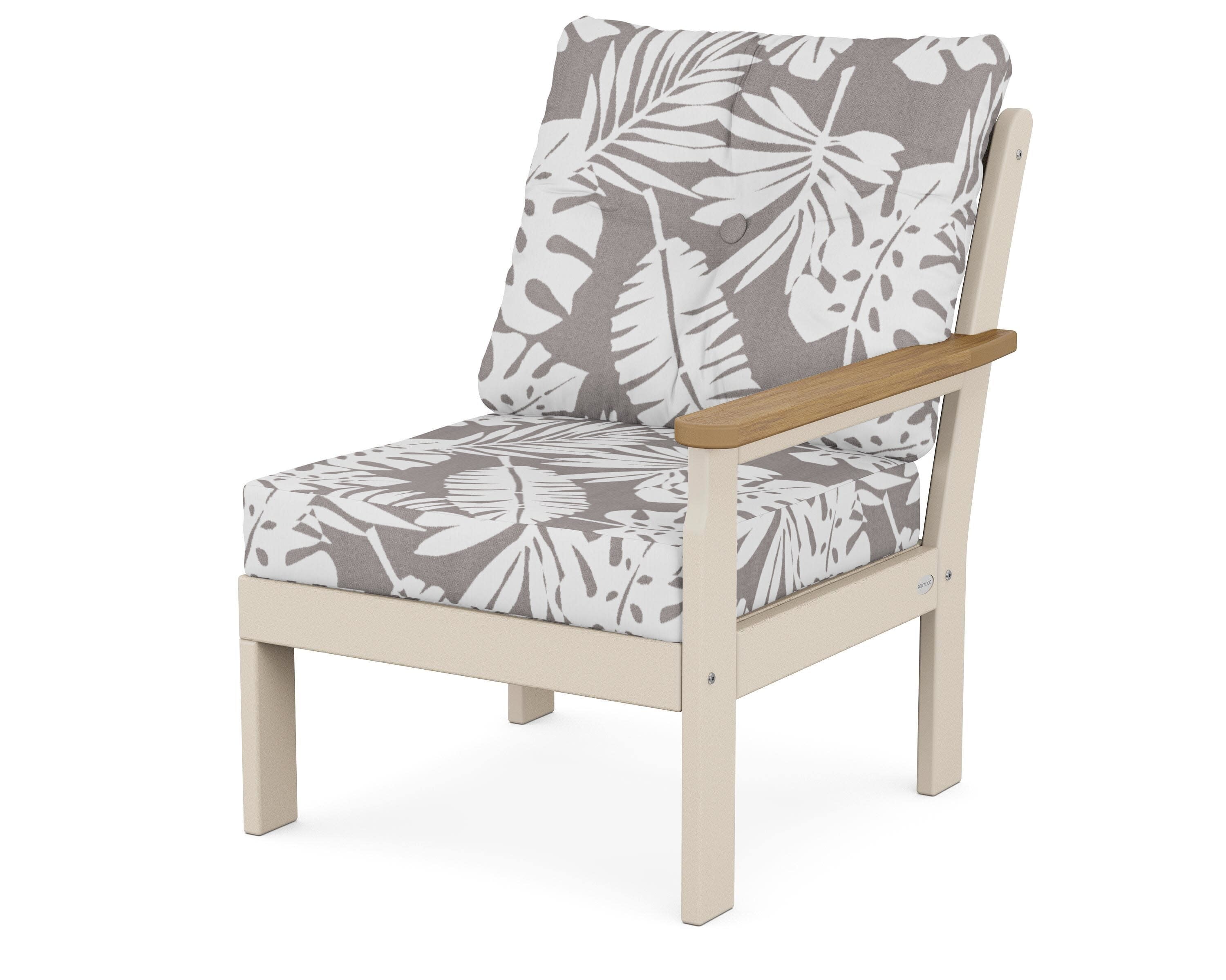 Vineyard Modular Right Arm Chair in Sand / Natural / Leaf Grey Mist