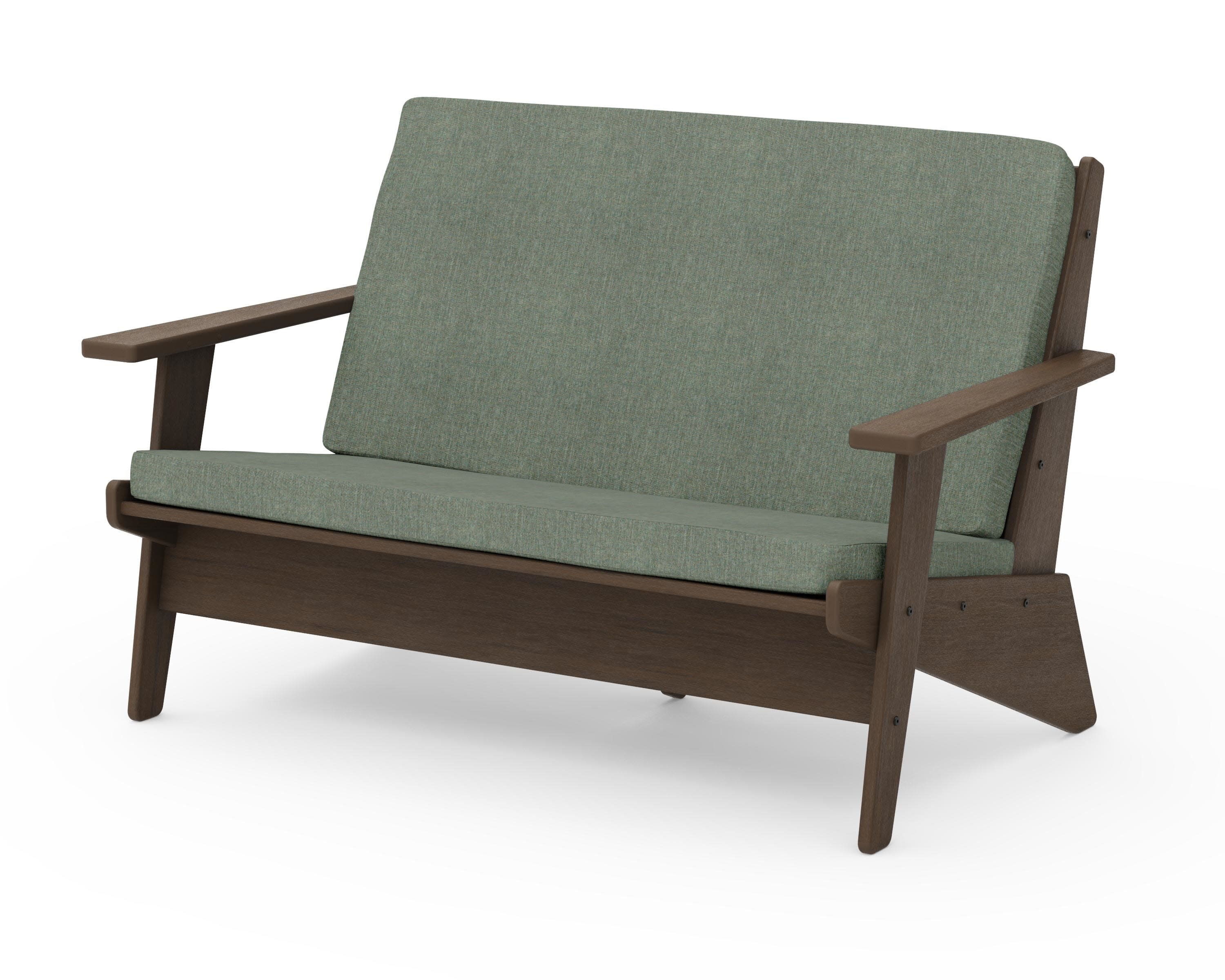 Riviera Modern Lounge Loveseat in Kona / Cast Sage